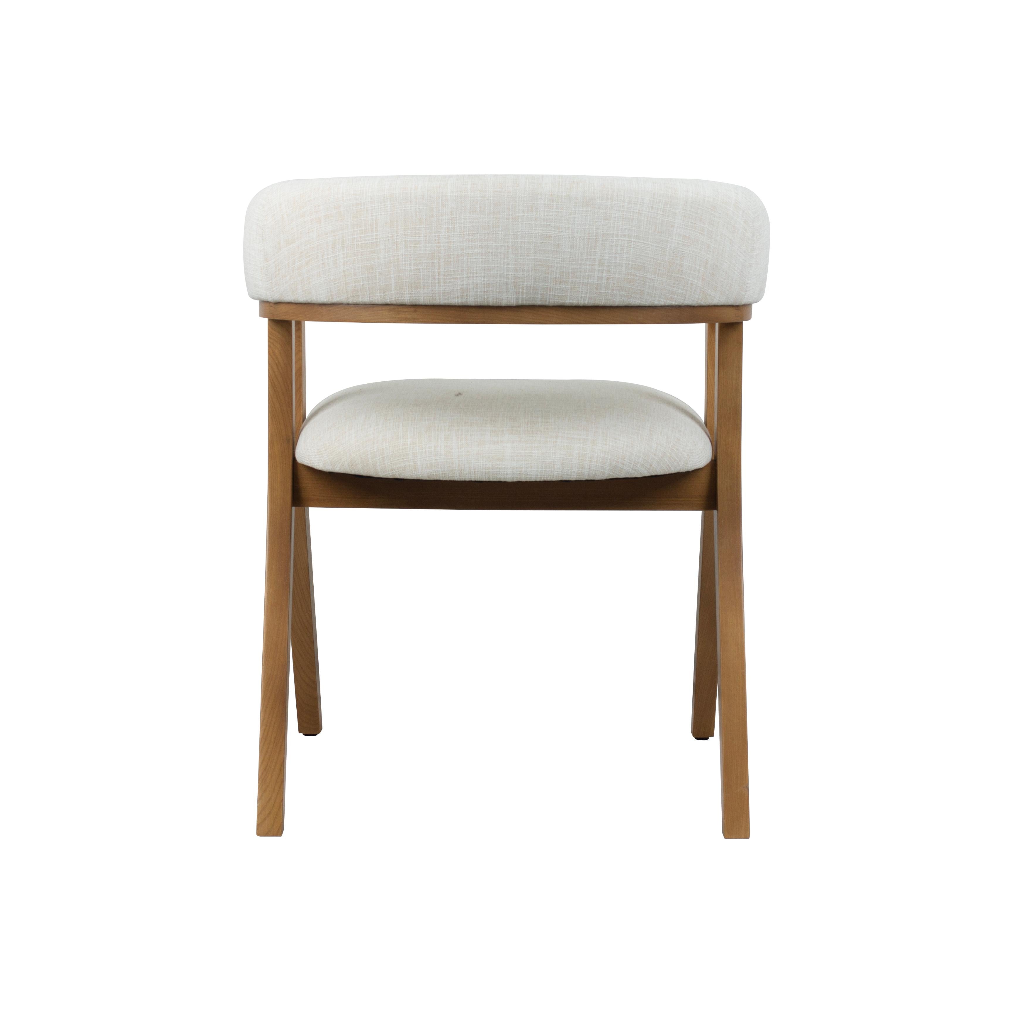 Modern Upholstered Dining Chairs Set of 2 with Solid Ash Wood Legs