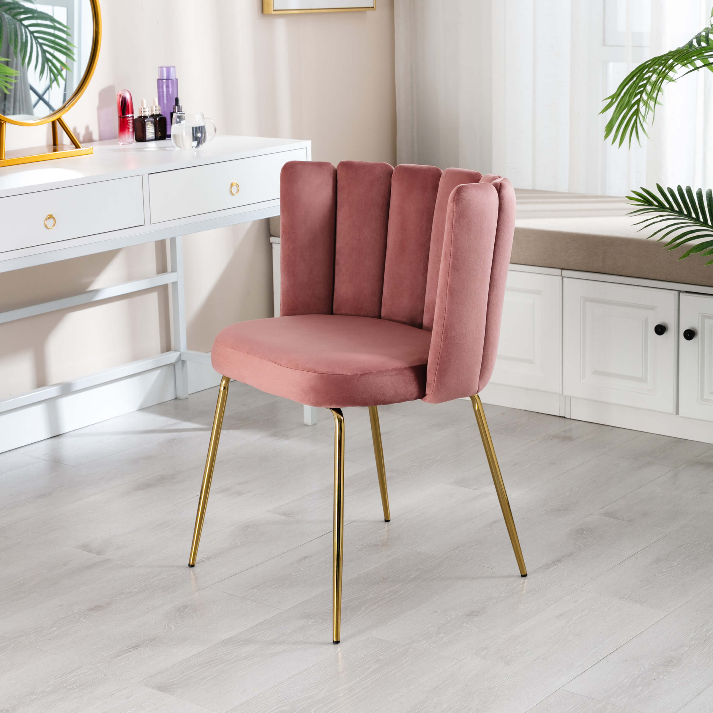CHICAURA Modern Metal Legs Dining Chairs Set of 2 - 9029DC