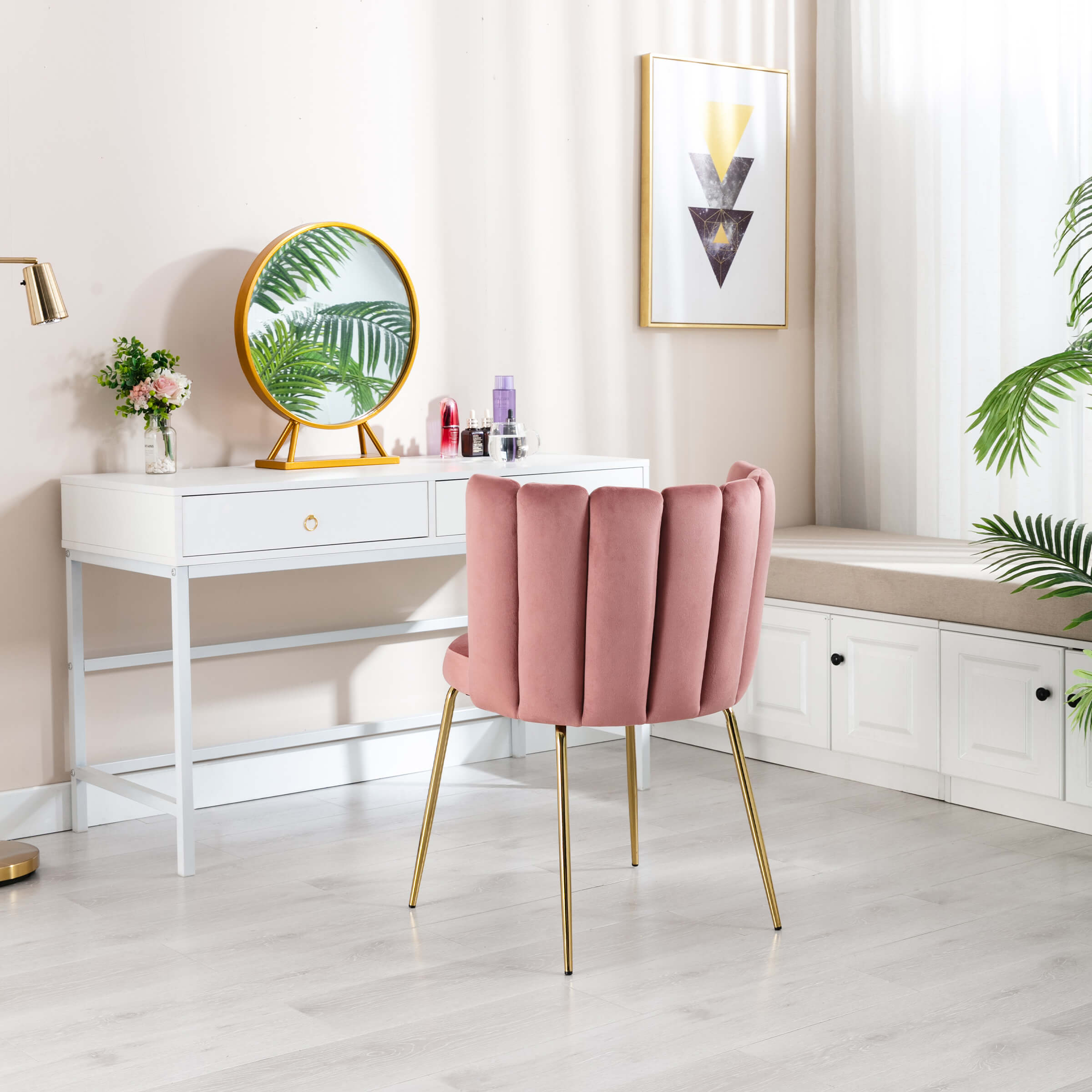 CHICAURA Modern Metal Legs Dining Chairs Set of 2 - 9029DC