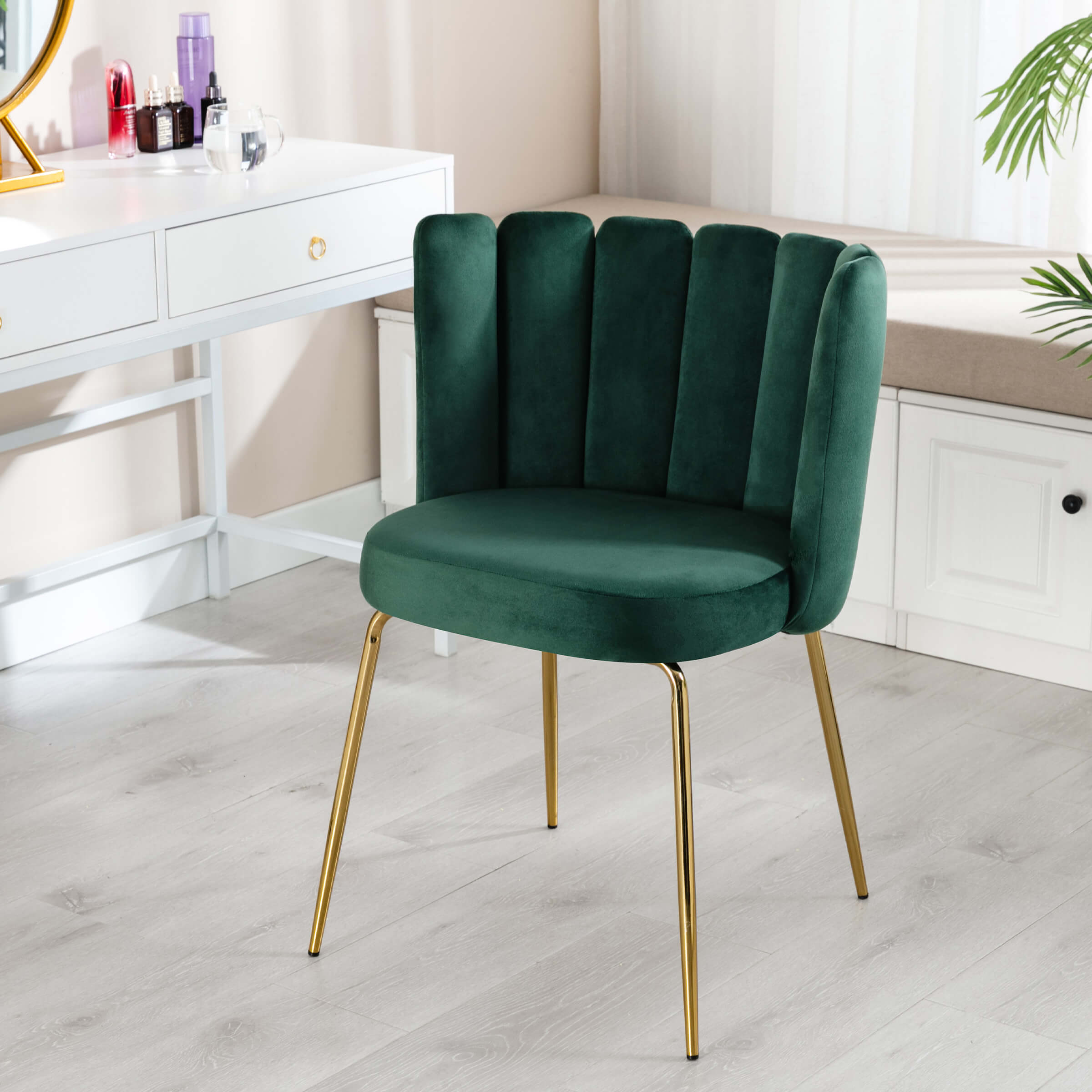 CHICAURA Modern Metal Legs Dining Chairs Set of 2 - 9029DC