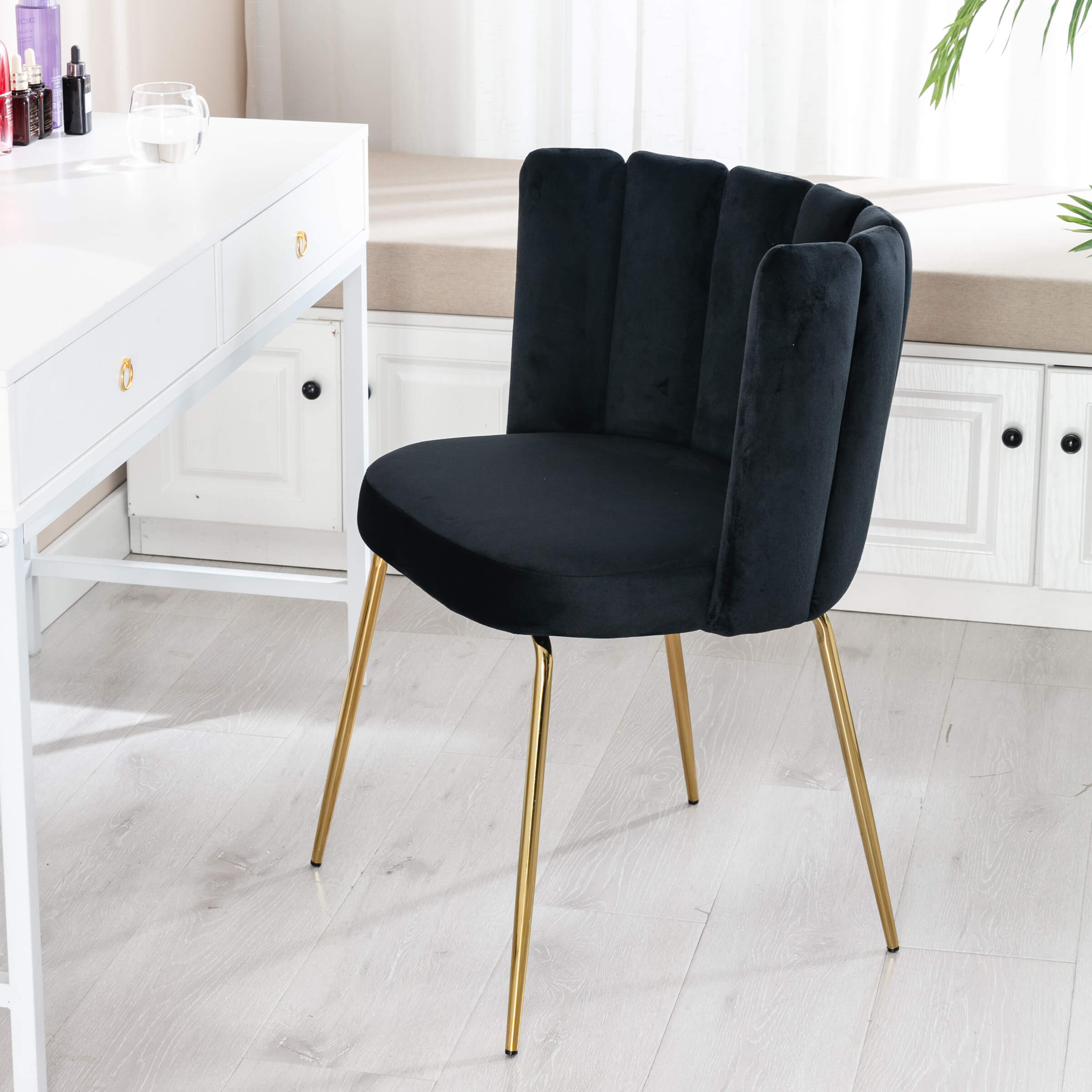 CHICAURA Modern Metal Legs Dining Chairs Set of 2 - 9029DC