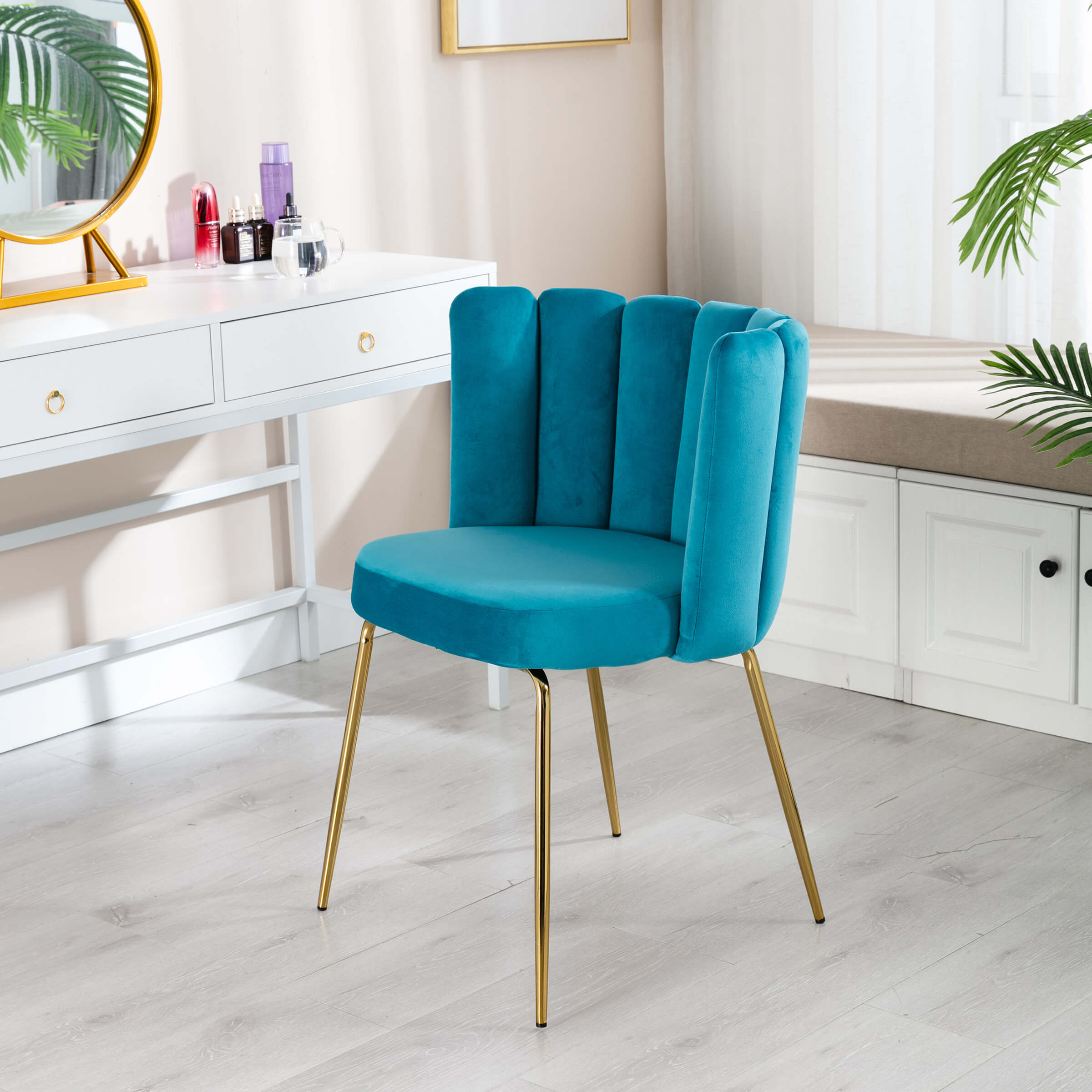 CHICAURA Modern Metal Legs Dining Chairs Set of 2 - 9029DC