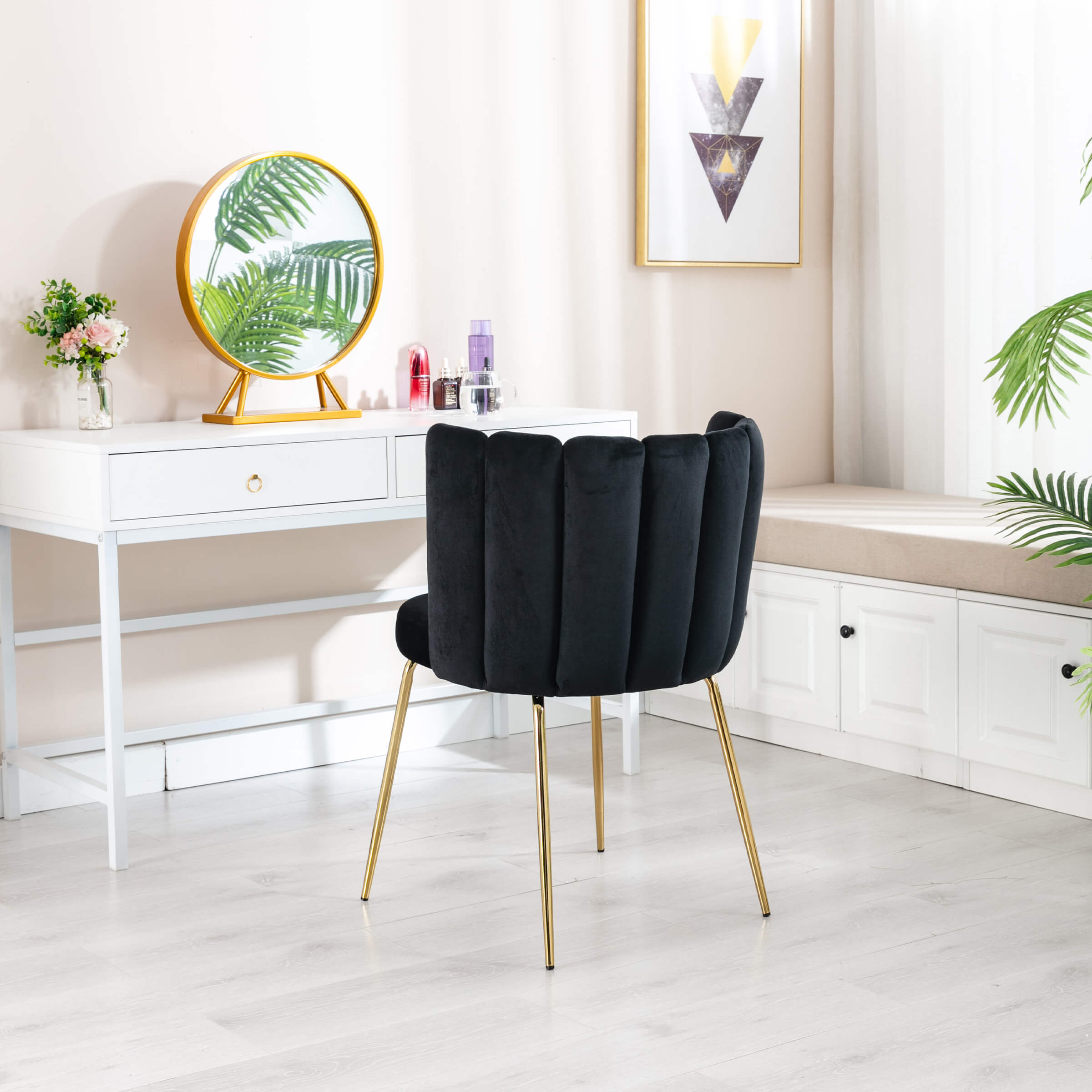 CHICAURA Modern Metal Legs Dining Chairs Set of 2 - 9029DC