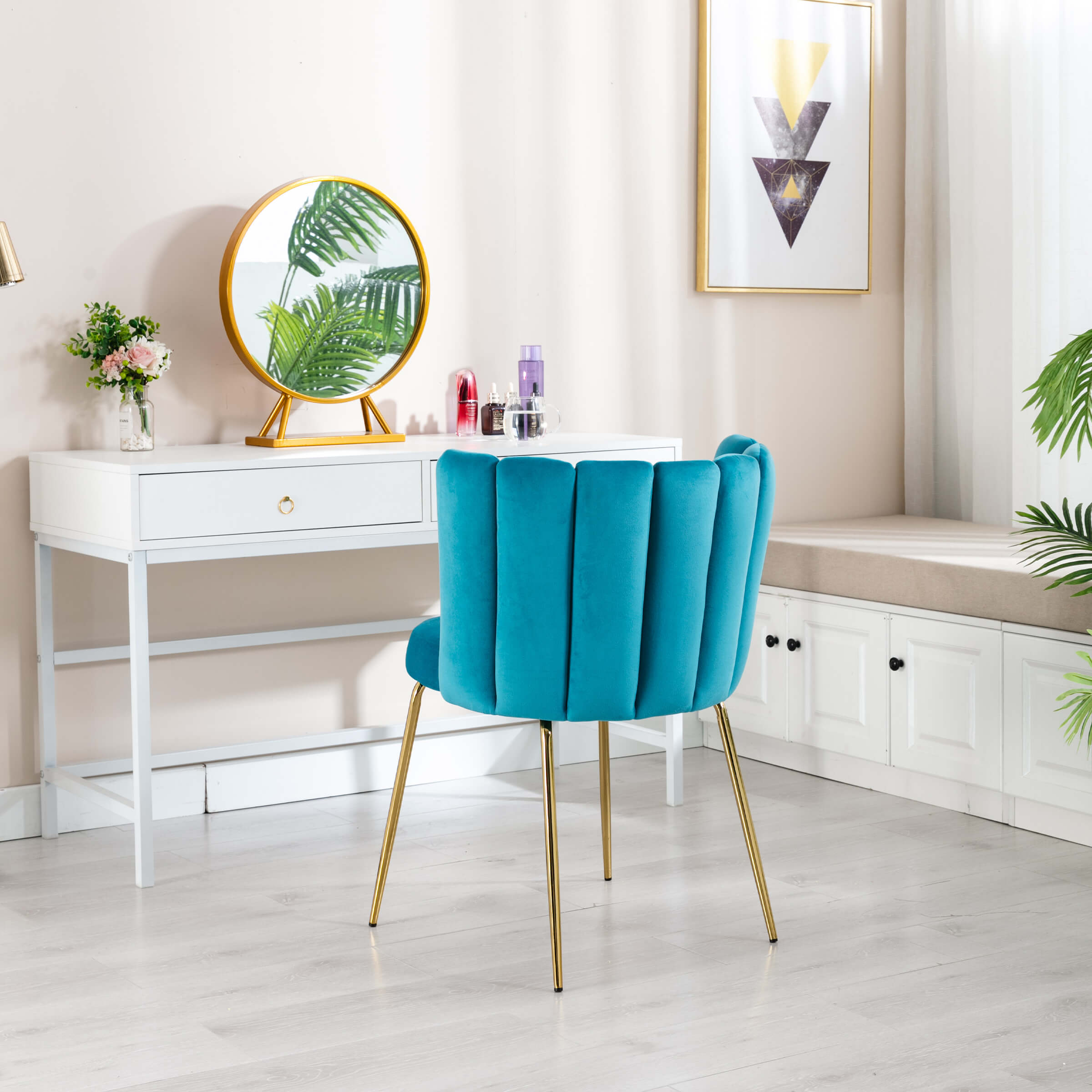 CHICAURA Modern Metal Legs Dining Chairs Set of 2 - 9029DC