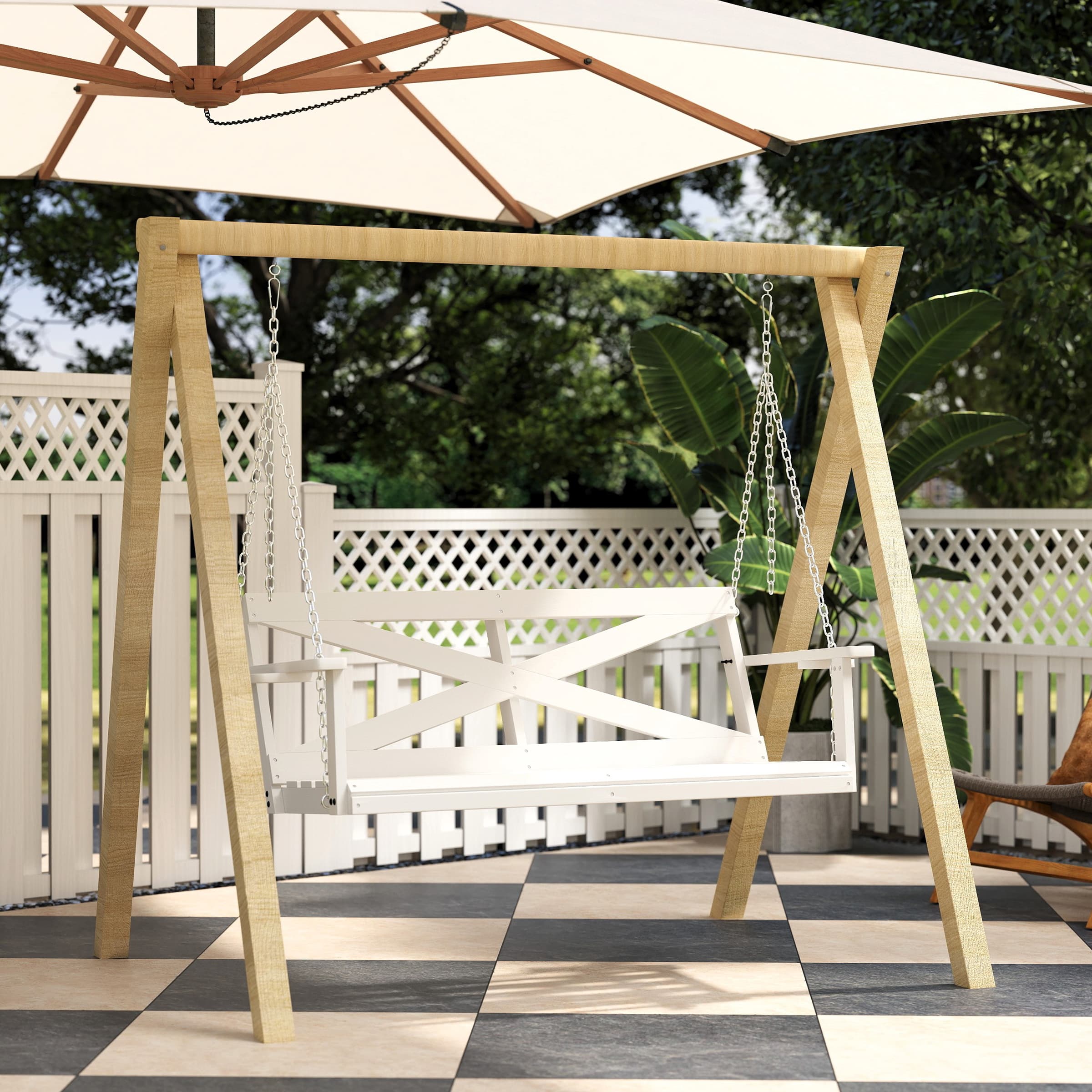 Kmax Outdoor Front Porch Hanging Swing - 2601HS