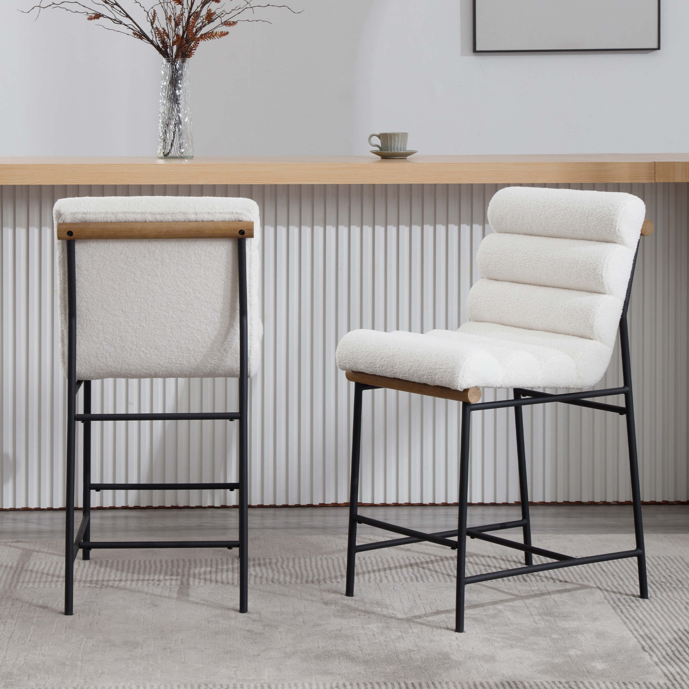 ROCITY 25”H Armless Upholstered Counter Stools Set of 2 - 5793CS