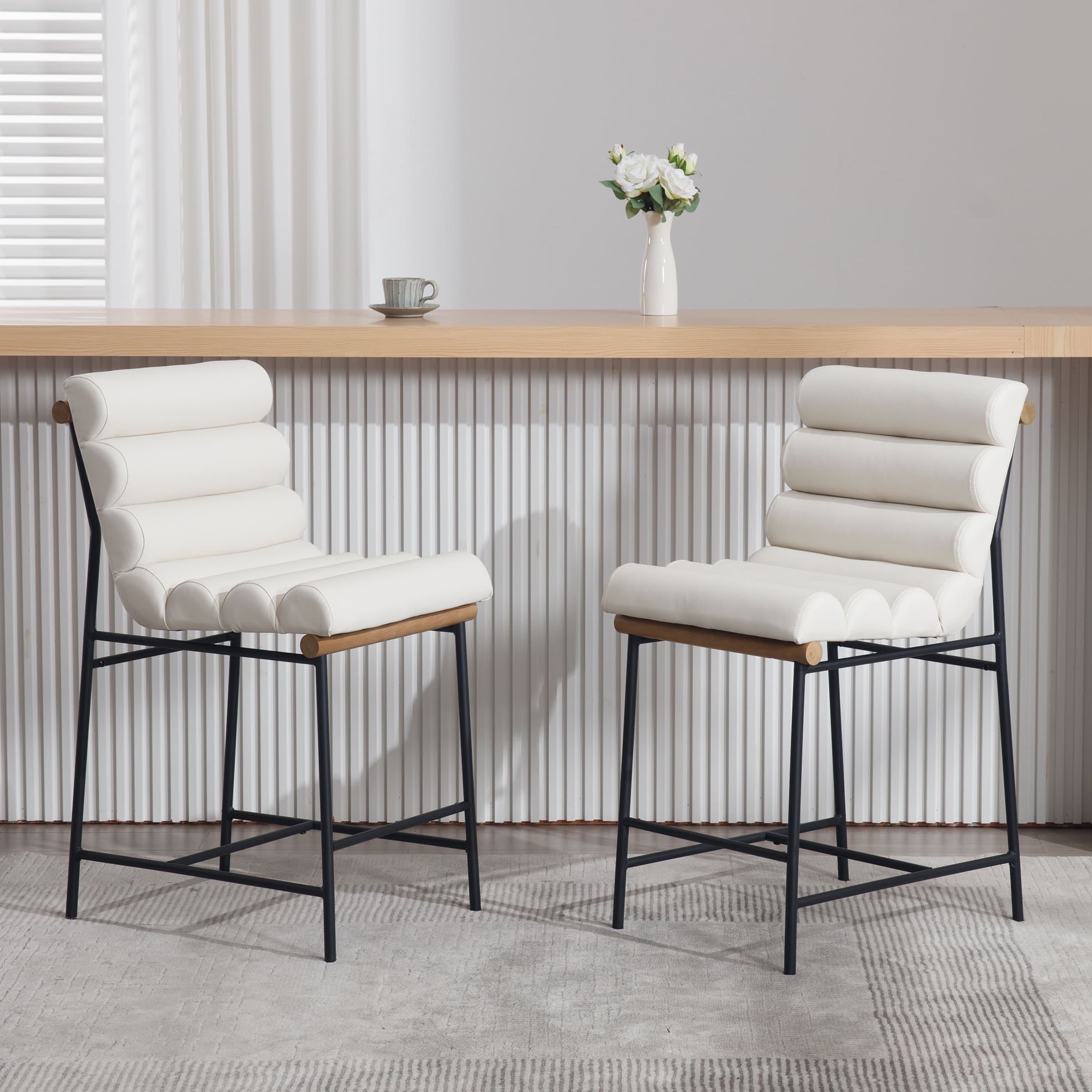 ROCITY 25”H Armless Upholstered Counter Stools Set of 2 - 5793CS