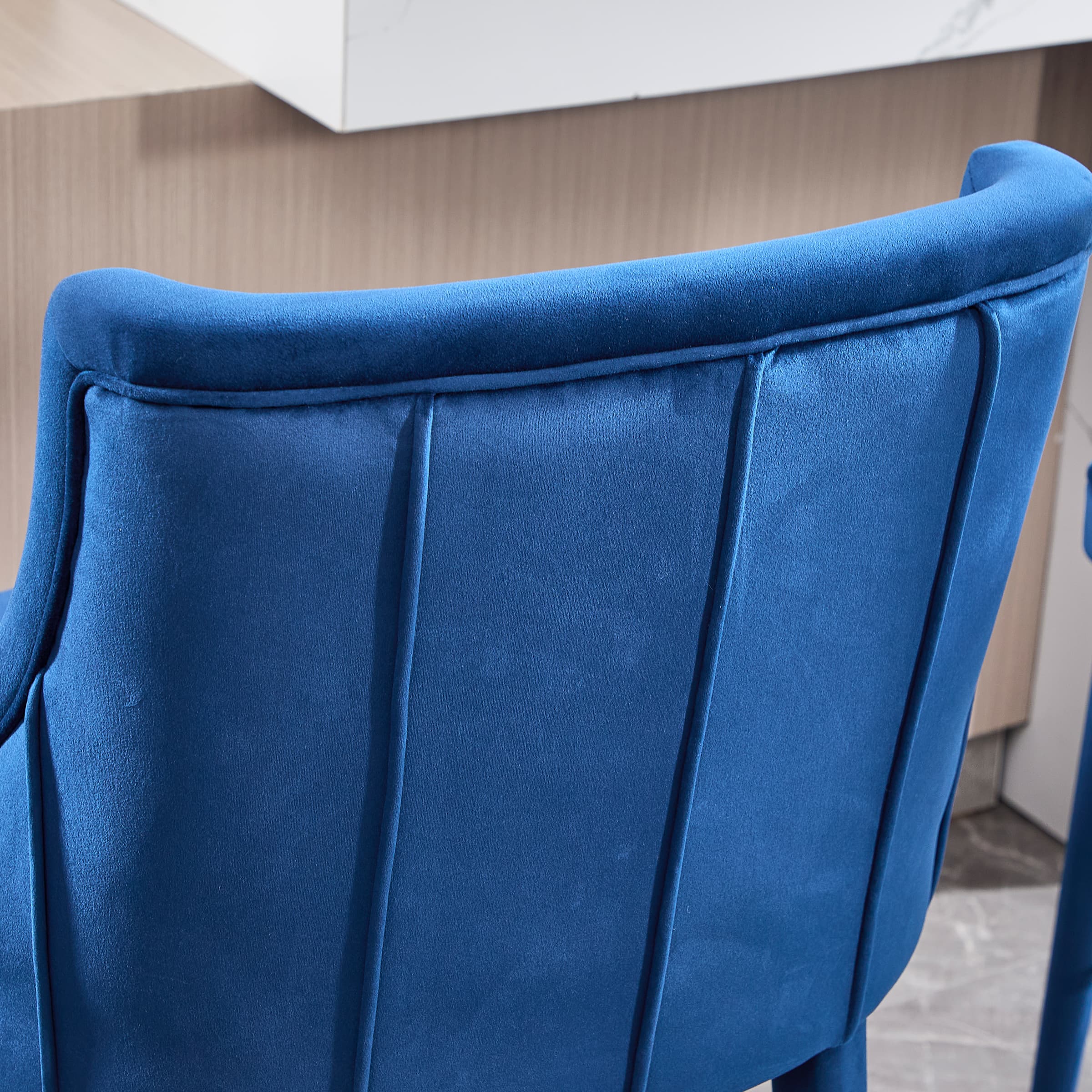 ZH4YOU 26.5”H Tufted Velvet Bar Stools Set of 2 - 5834CS