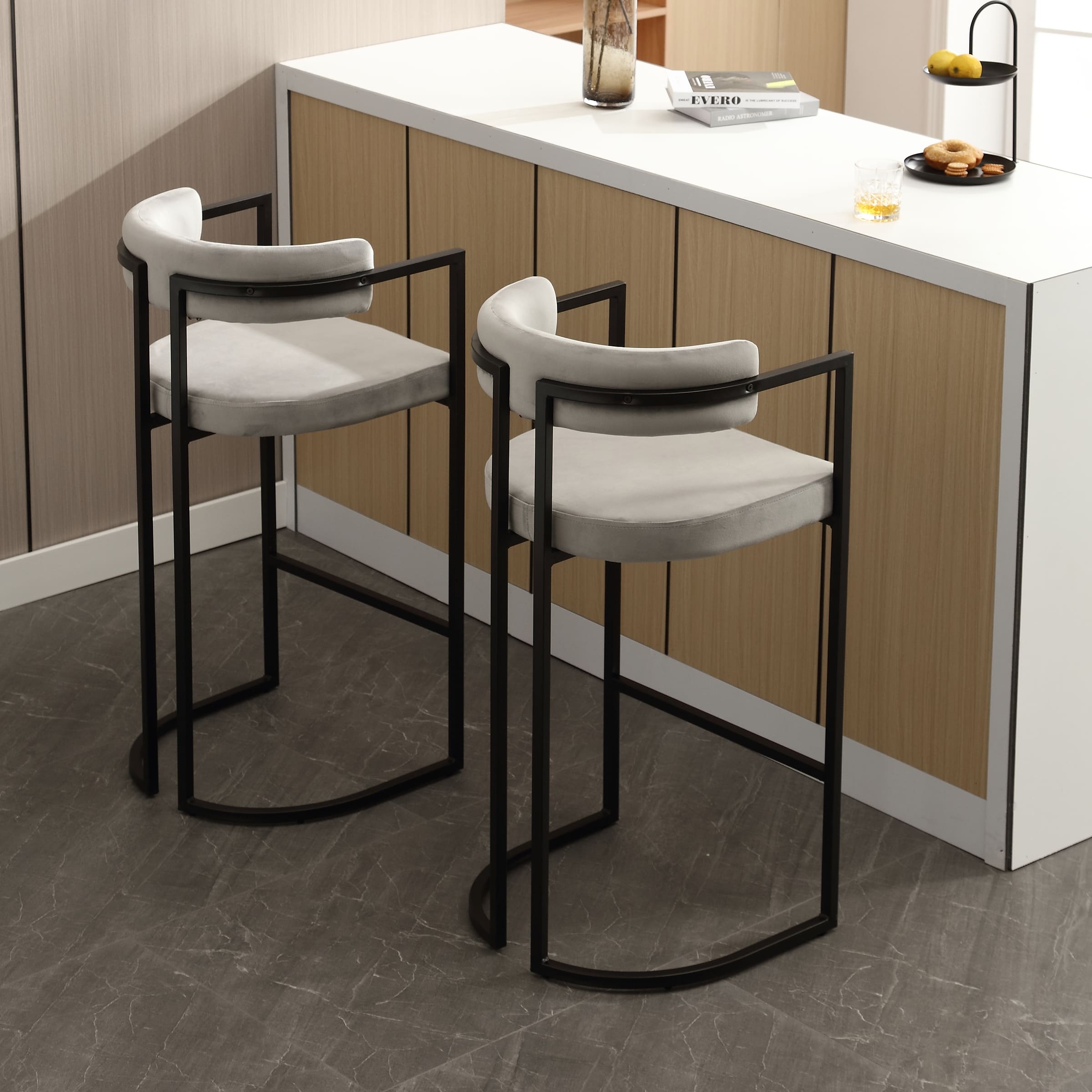 ROCITY 26"H & 30"H Industrial Counter & Bar Stools Set of 2 - X323