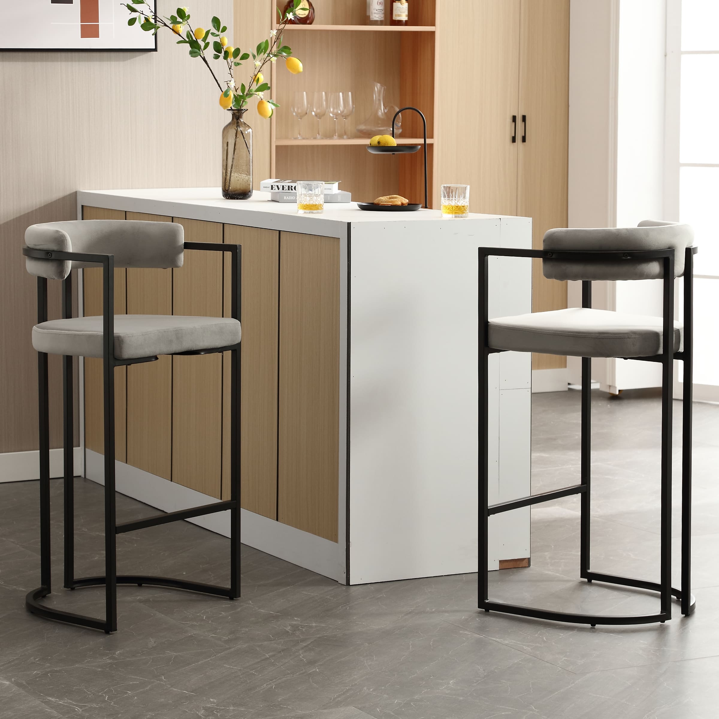 ROCITY 26"H & 30"H Industrial Counter & Bar Stools Set of 2 - X323