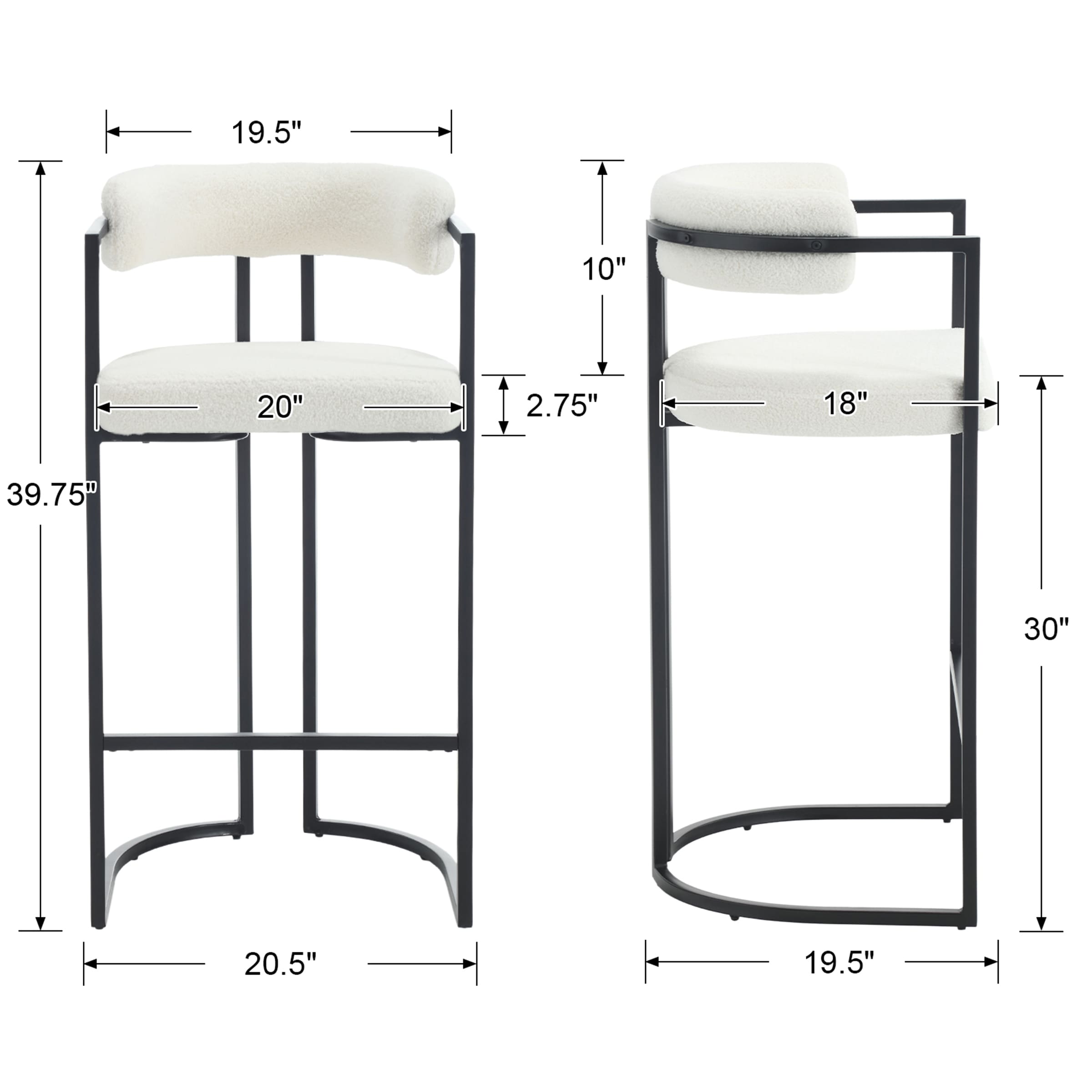 ROCITY 26"H & 30"H Industrial Counter & Bar Stools Set of 2 - X323