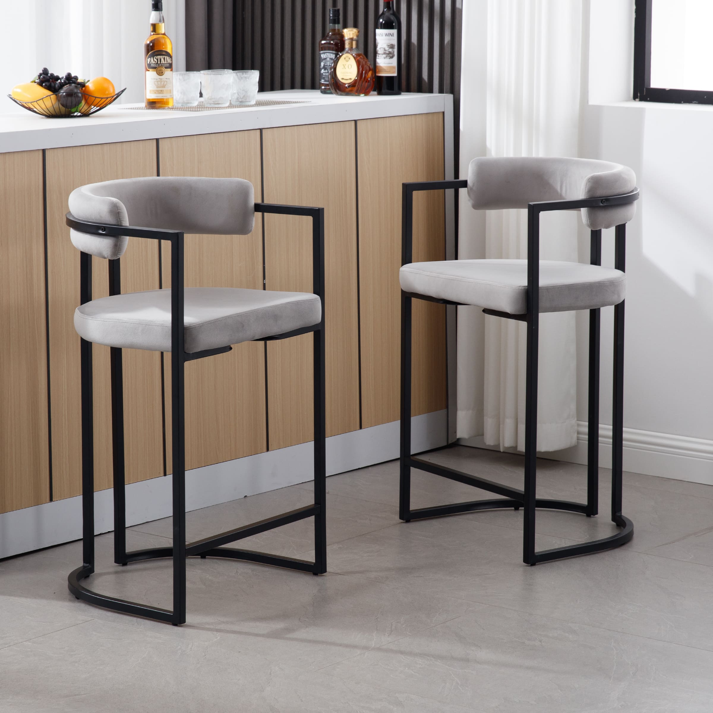 ROCITY 26"H & 30"H Industrial Counter & Bar Stools Set of 2 - X323