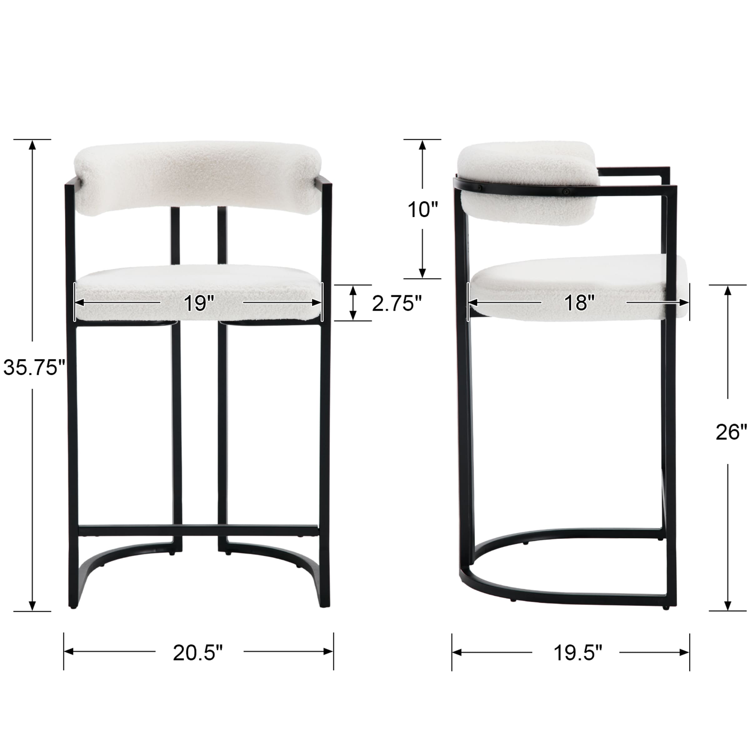 ROCITY 26"H & 30"H Industrial Counter & Bar Stools Set of 2 - X323