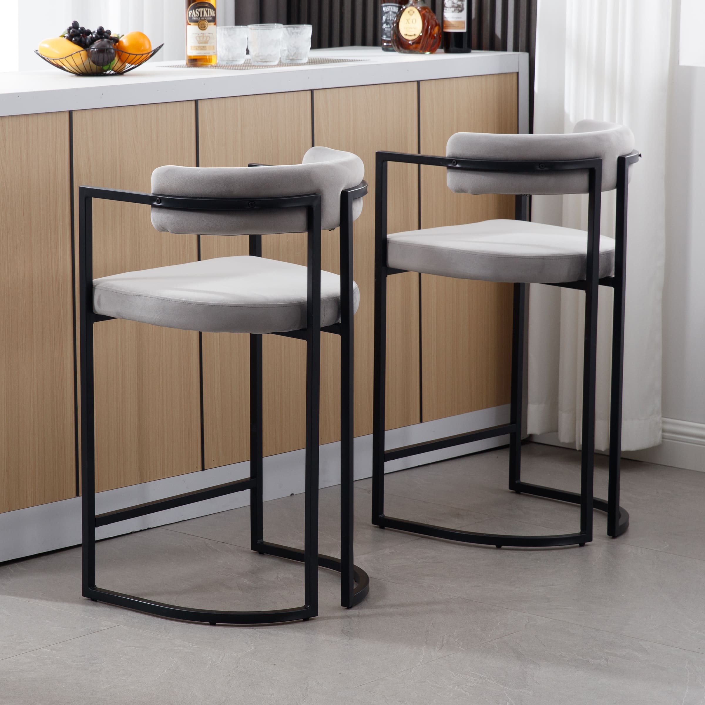 ROCITY 26"H & 30"H Industrial Counter & Bar Stools Set of 2 - X323