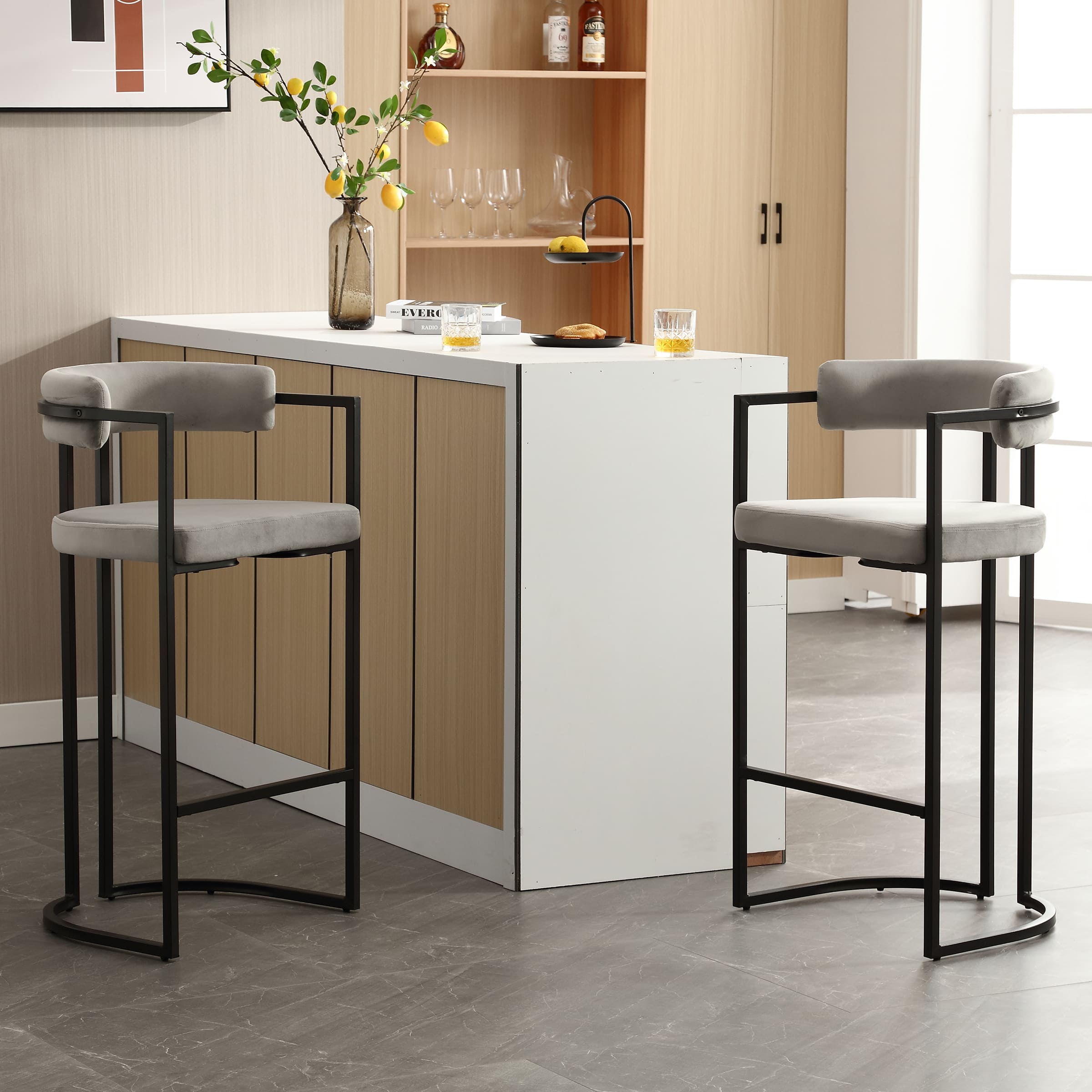 ROCITY 26"H & 30"H Industrial Counter & Bar Stools Set of 2 - X323