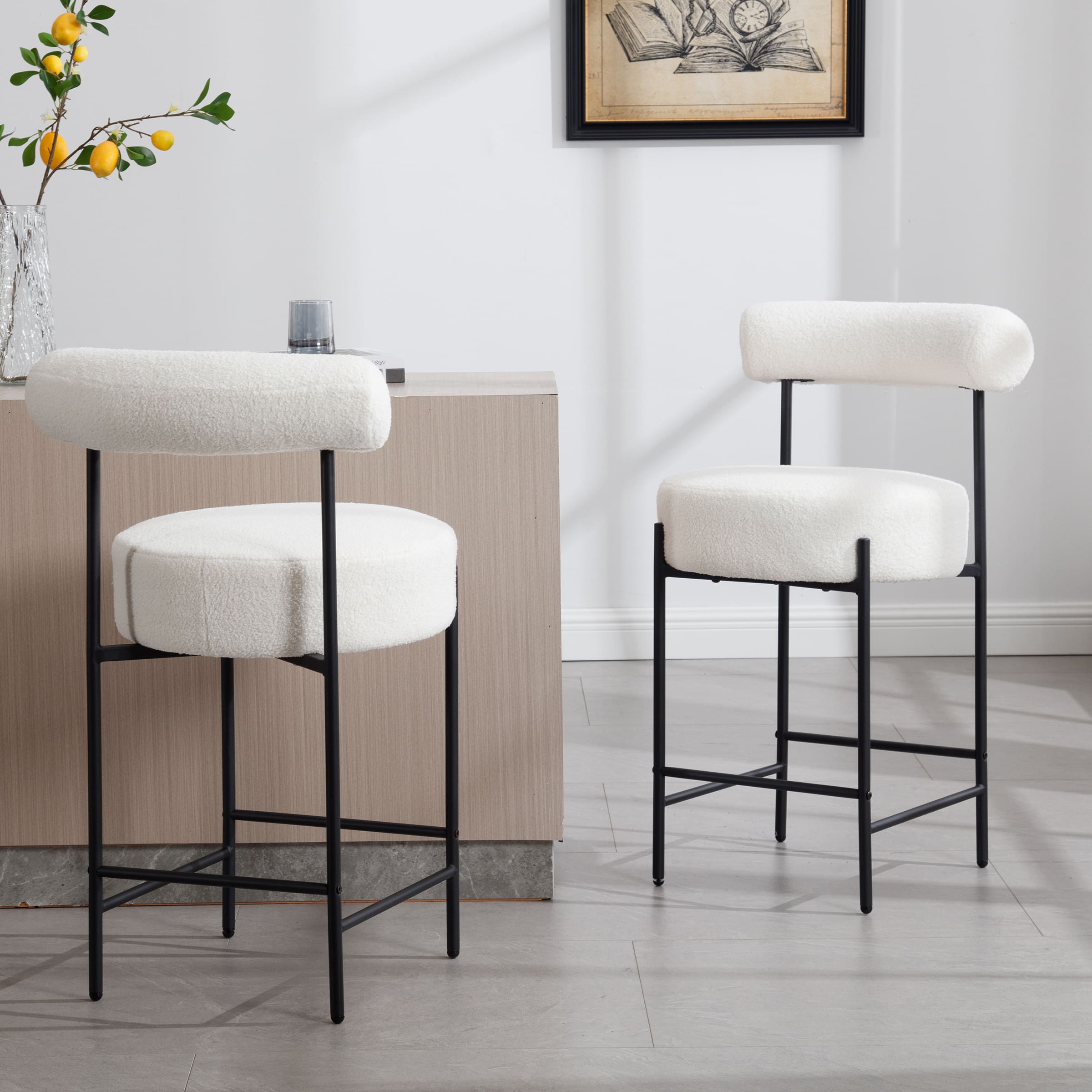 ROCITY 26"H Barrel Counter Stools Set of 2 - 11002CS