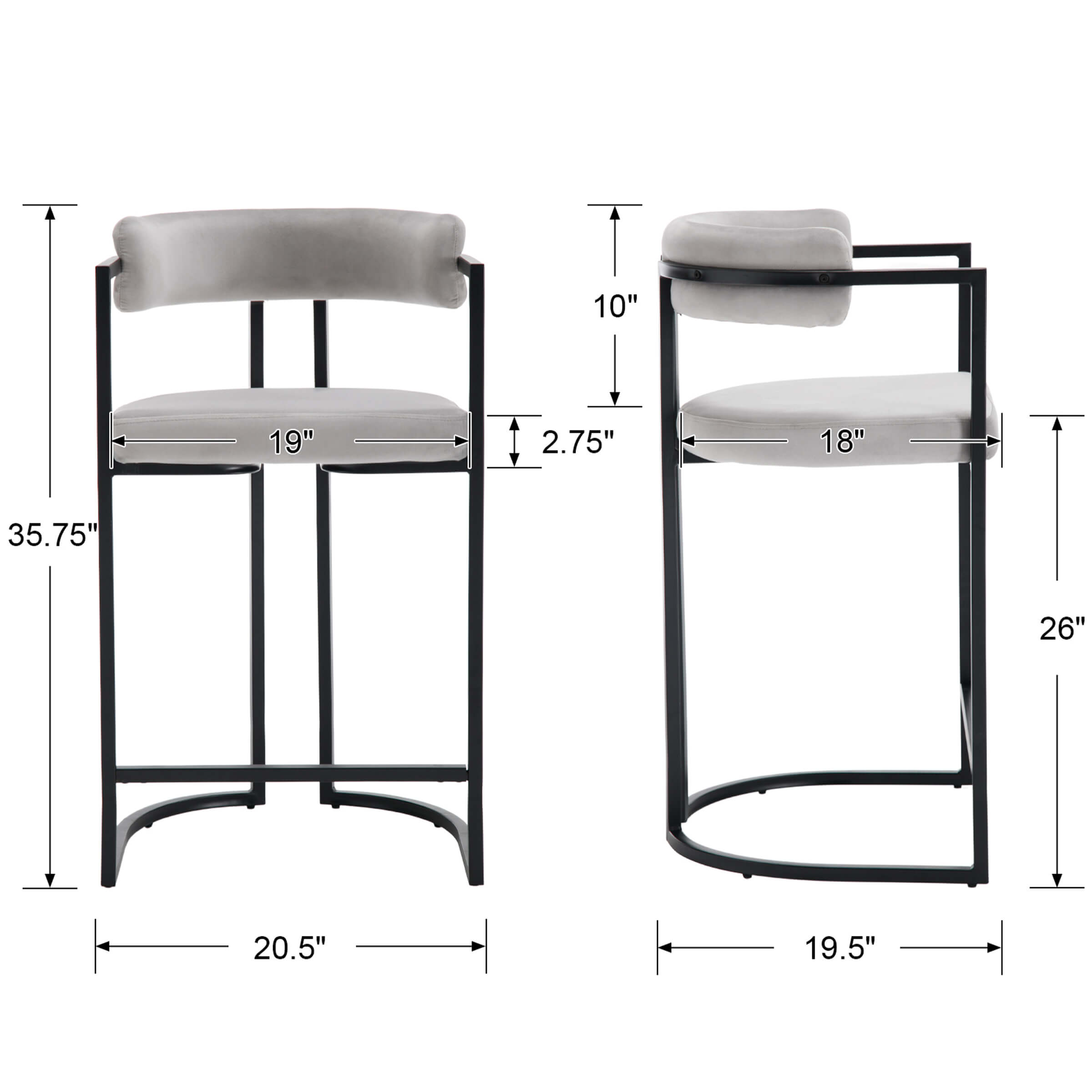 ROCITY 26"H & 30"H Industrial Counter & Bar Stools Set of 2 - X323