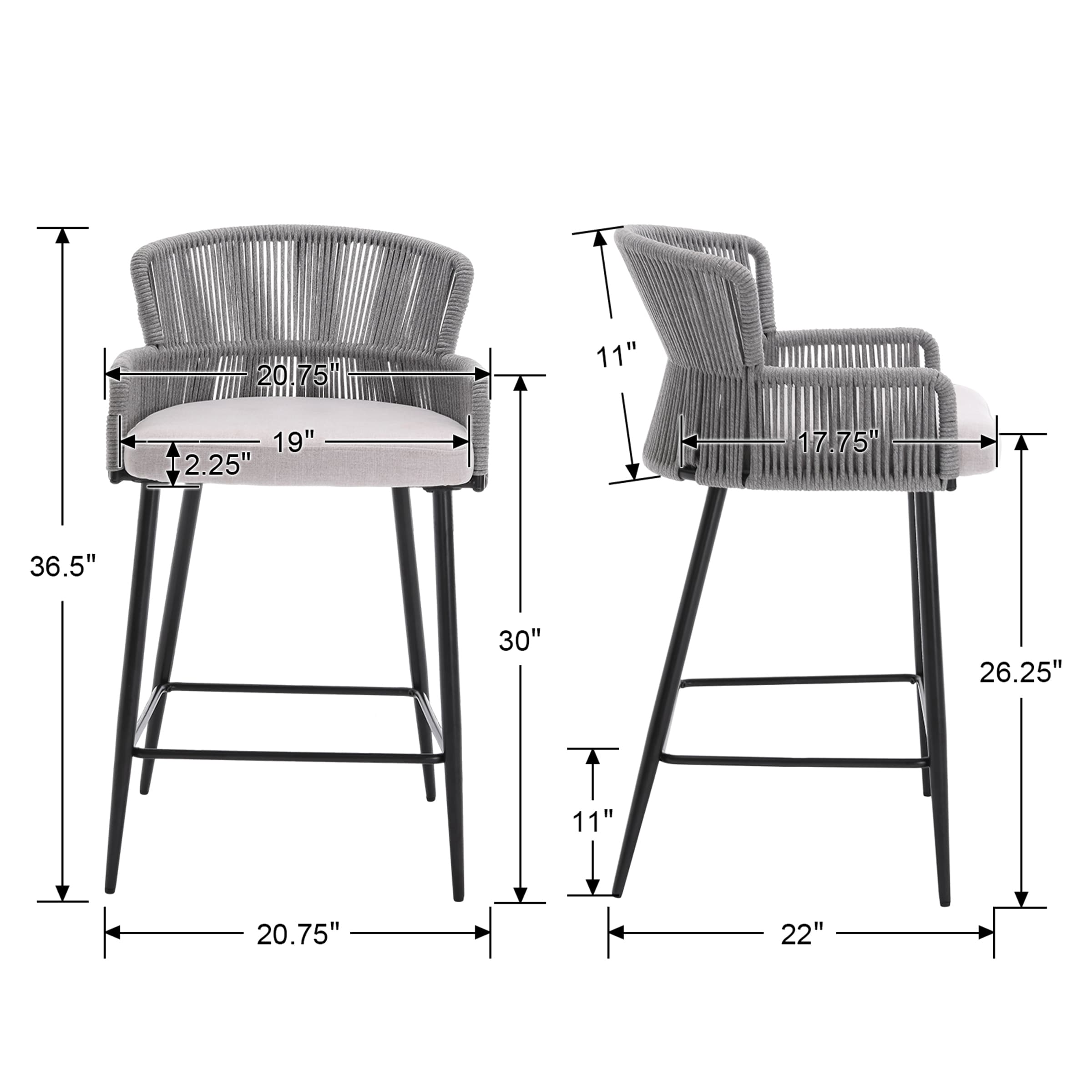 ROCITY 26"H Woven Counter Stools Set of 2 - 24510CS