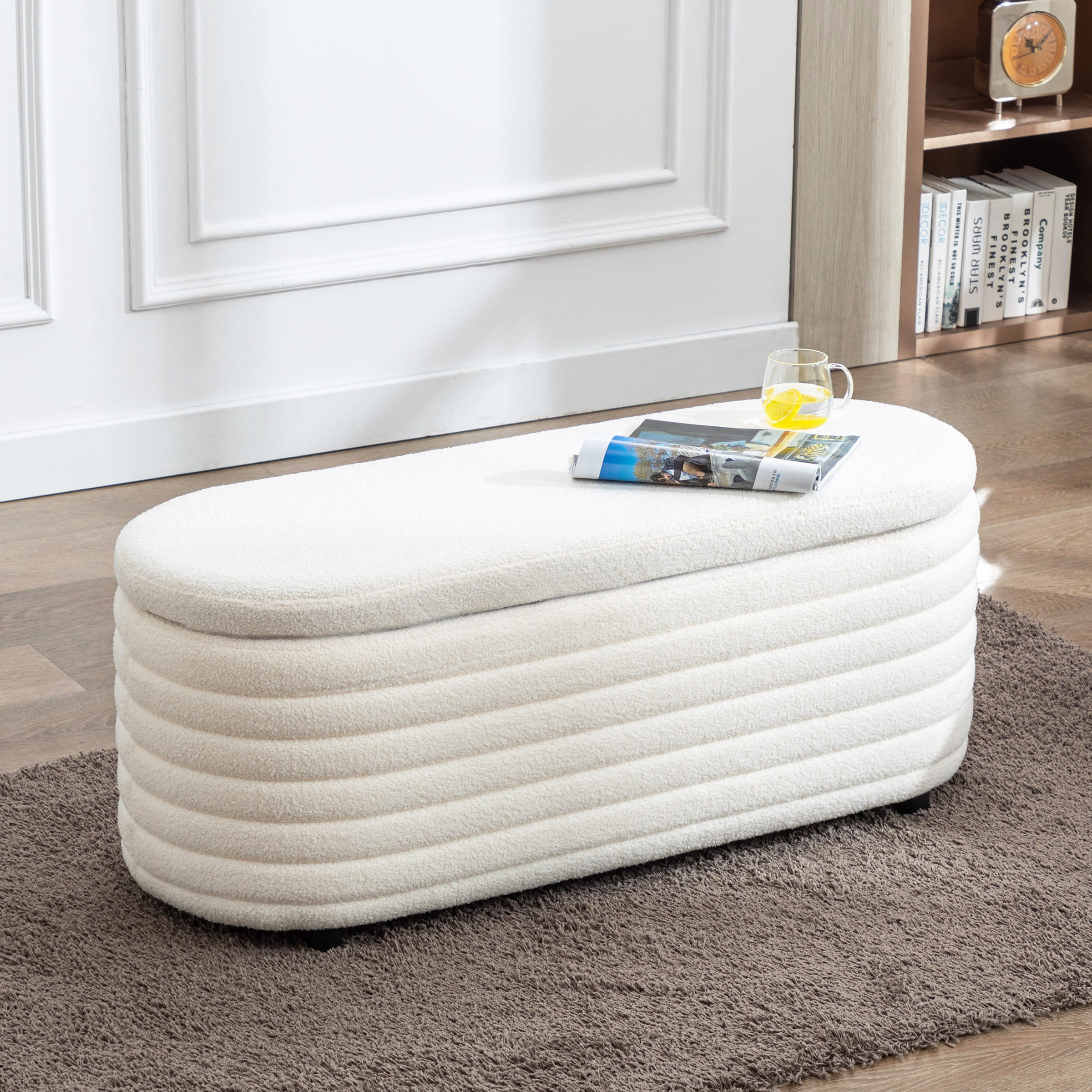 ROCITY 45" Comfy Upholstered Storage Bench - 2436BH