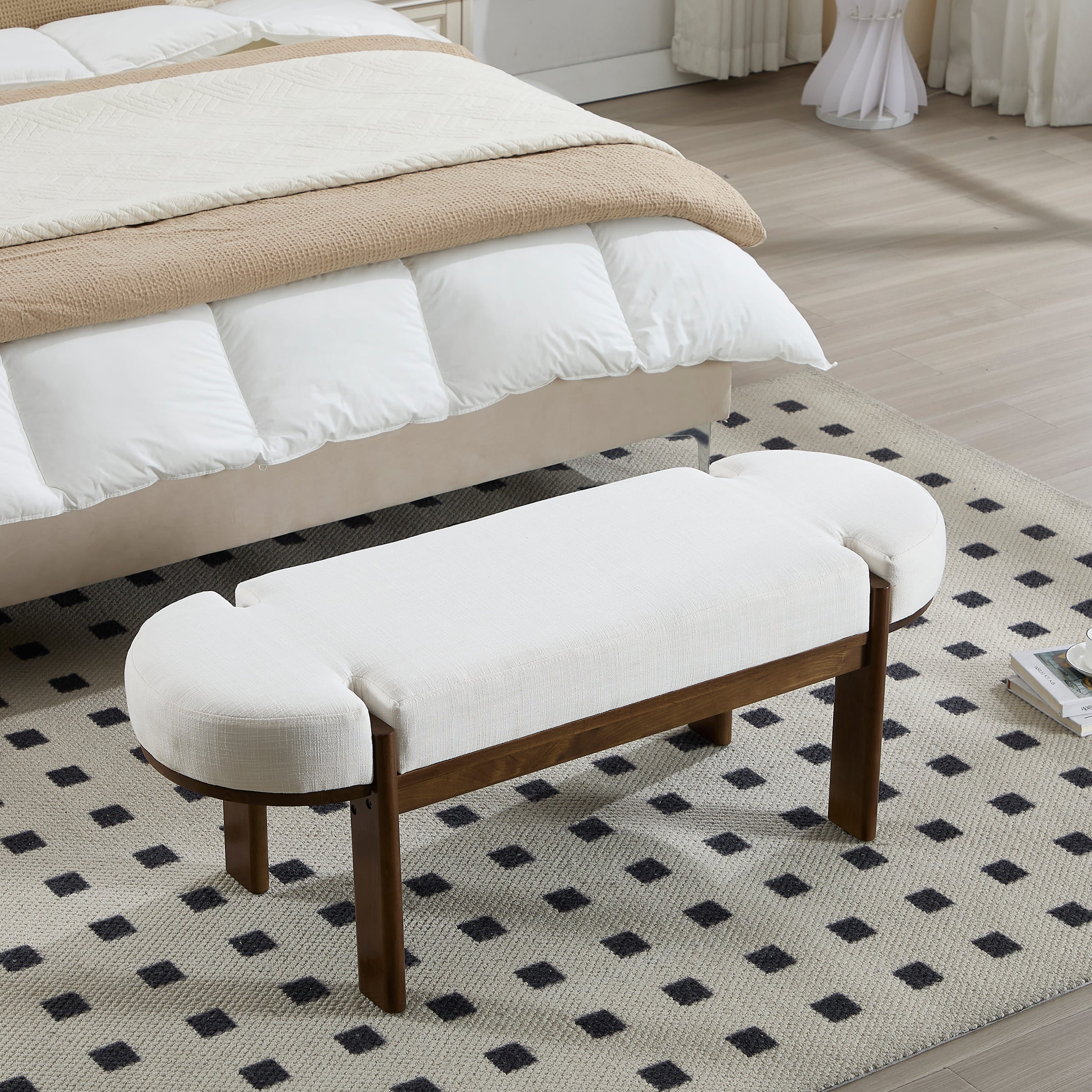 CIMOTA 49 Inch Modern Wood End of Bed Bench - 2656BH