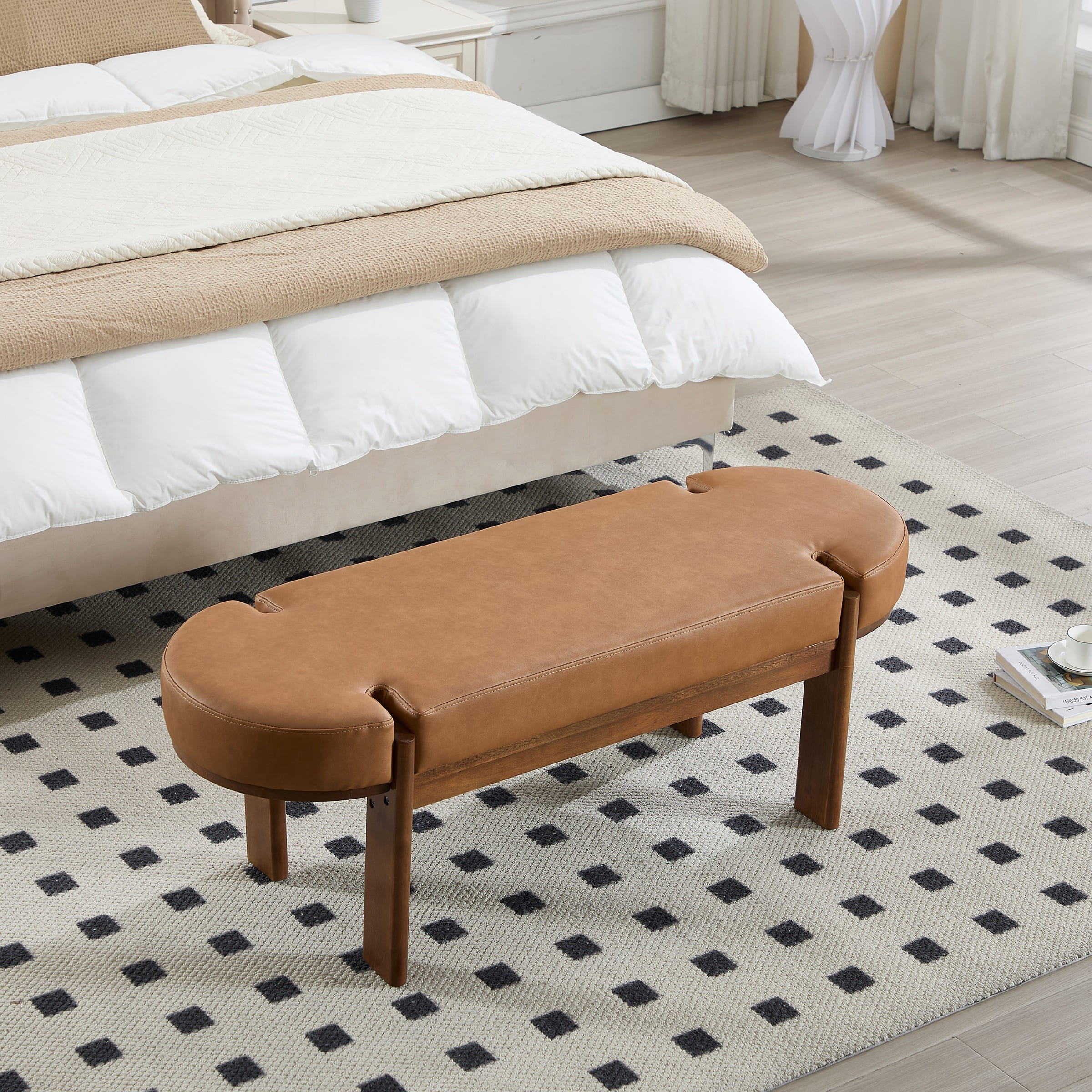 CIMOTA 49 Inch Modern Wood End of Bed Bench - 2656BH