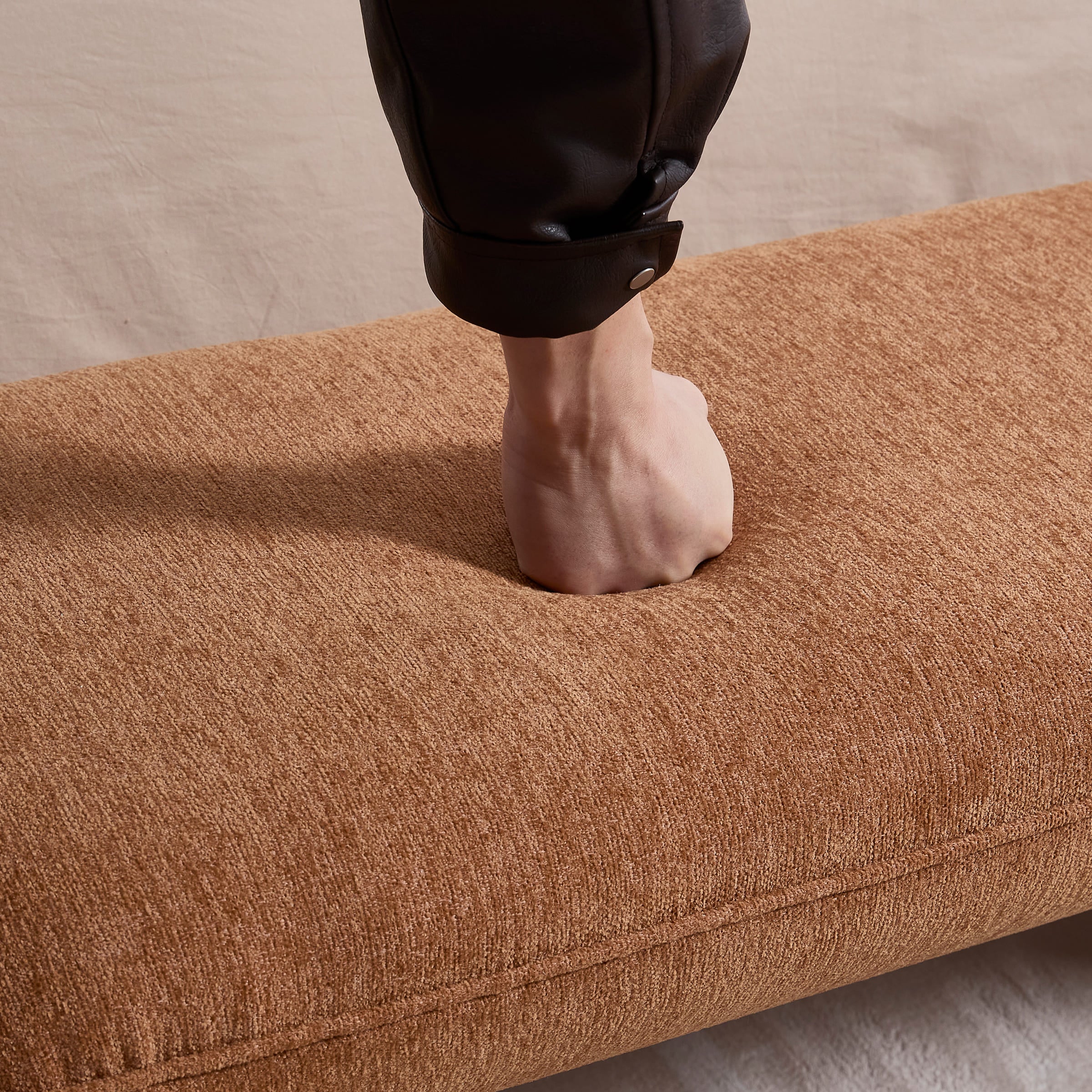 ZH4YOU 53"W Bedroom Bench with 2 Small Stools - 2653BH