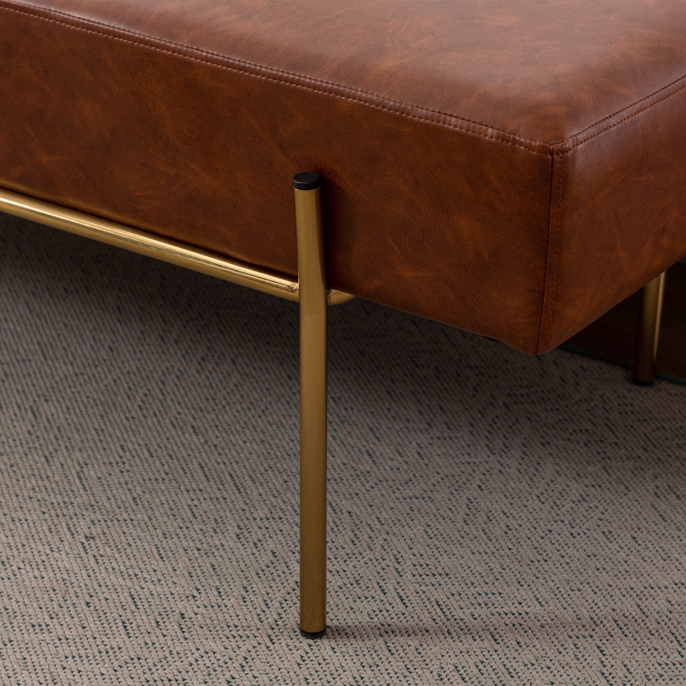 ROCITY 55"W Golden Legs End of Bed Bench - 8256DB