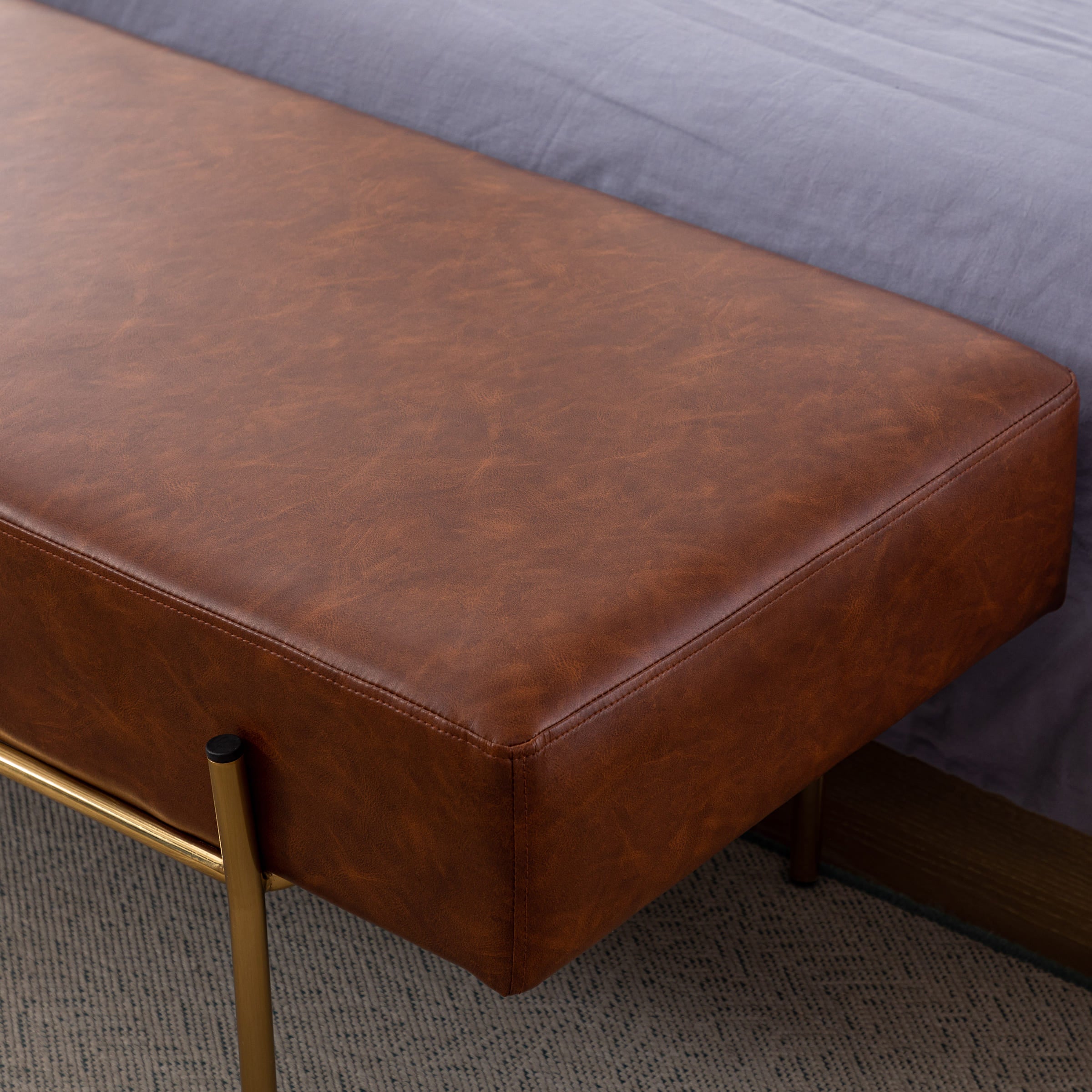 ROCITY 55"W Golden Legs End of Bed Bench - 8256DB