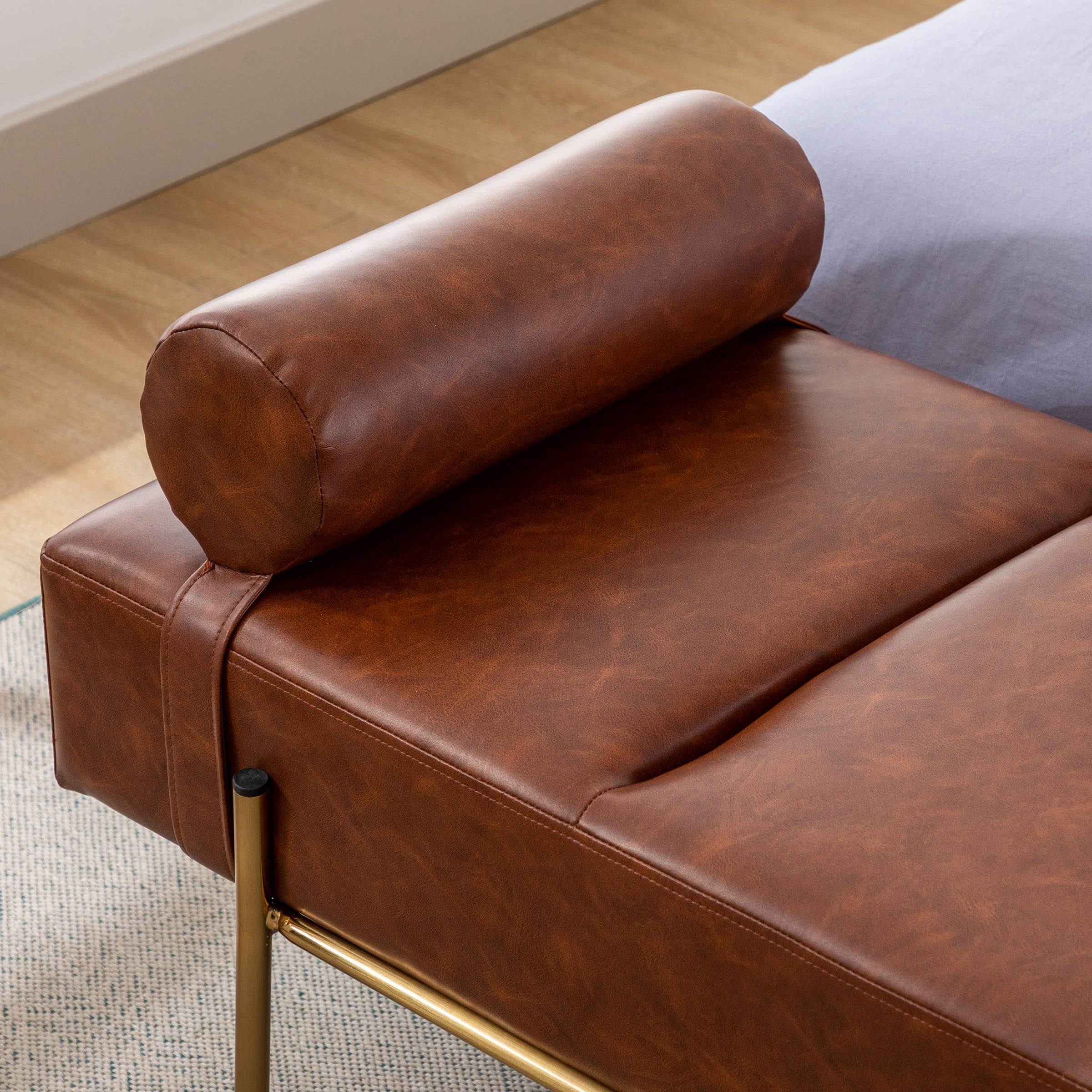 ROCITY 55"W Golden Legs End of Bed Bench - 8256DB