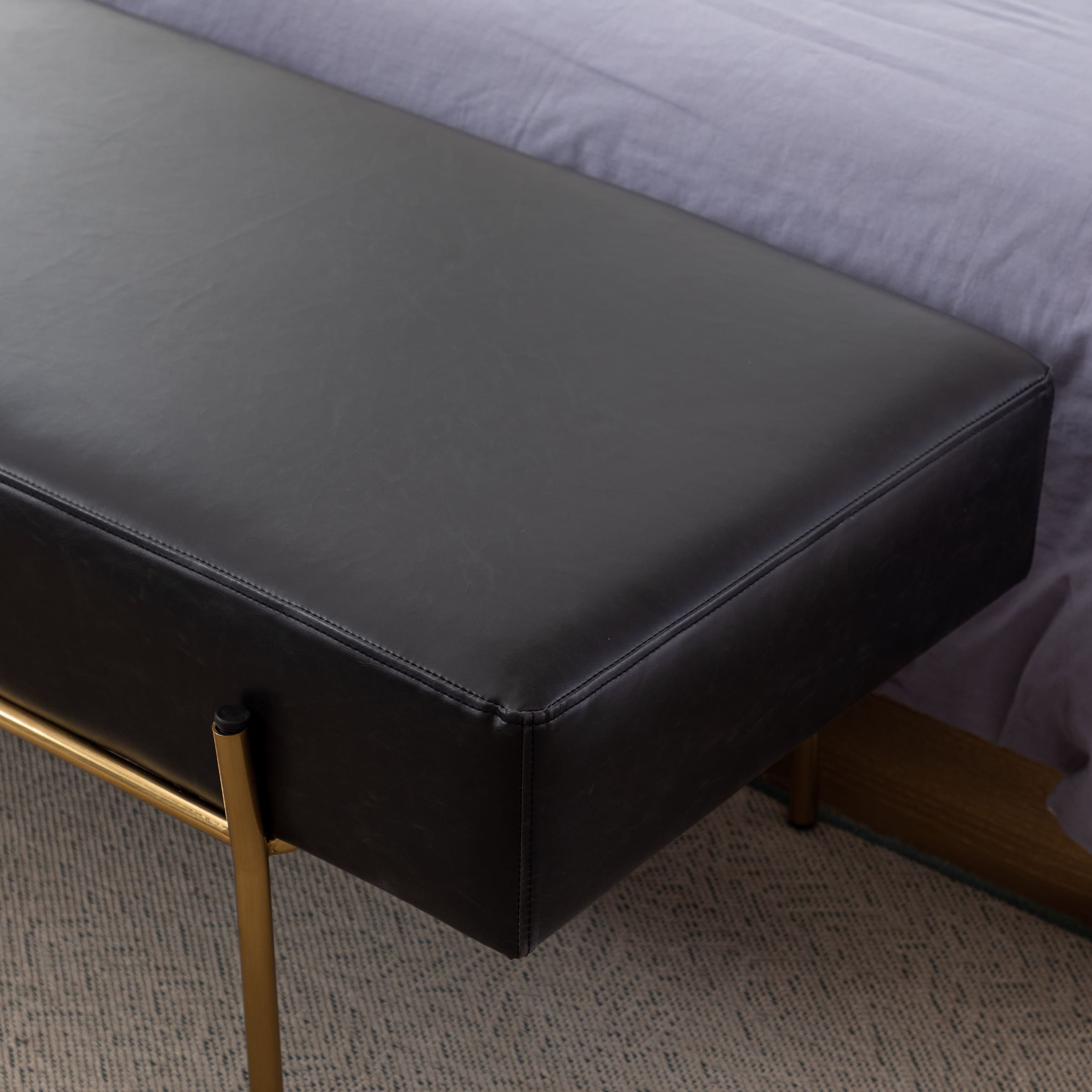 ROCITY 55"W Golden Legs End of Bed Bench - 8256DB