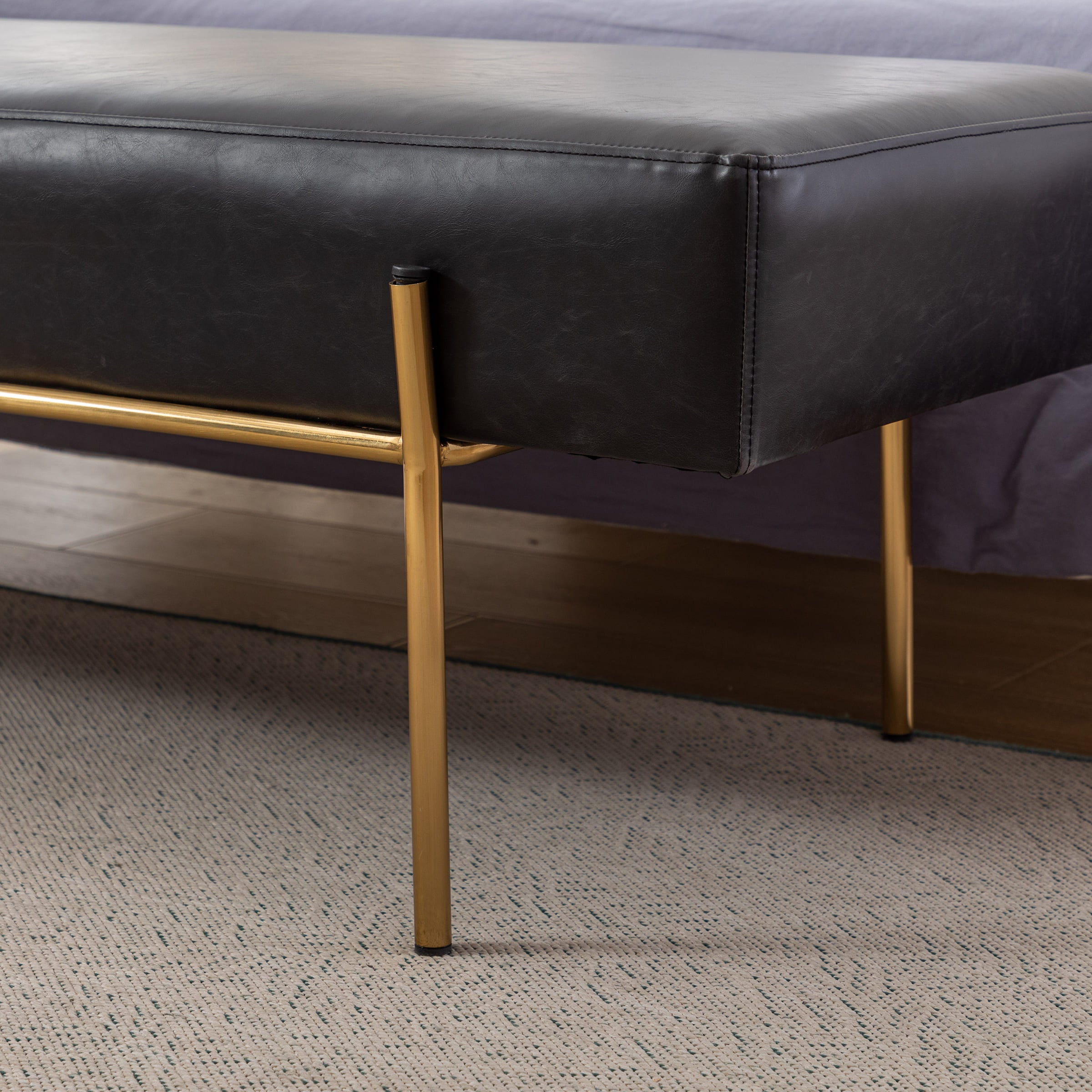 ROCITY 55"W Golden Legs End of Bed Bench - 8256DB