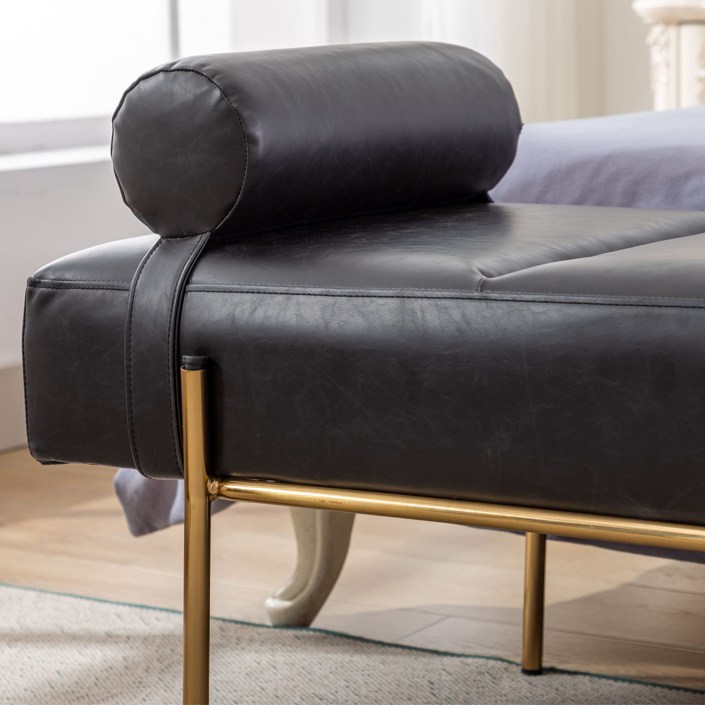 ROCITY 55"W Golden Legs End of Bed Bench - 8256DB