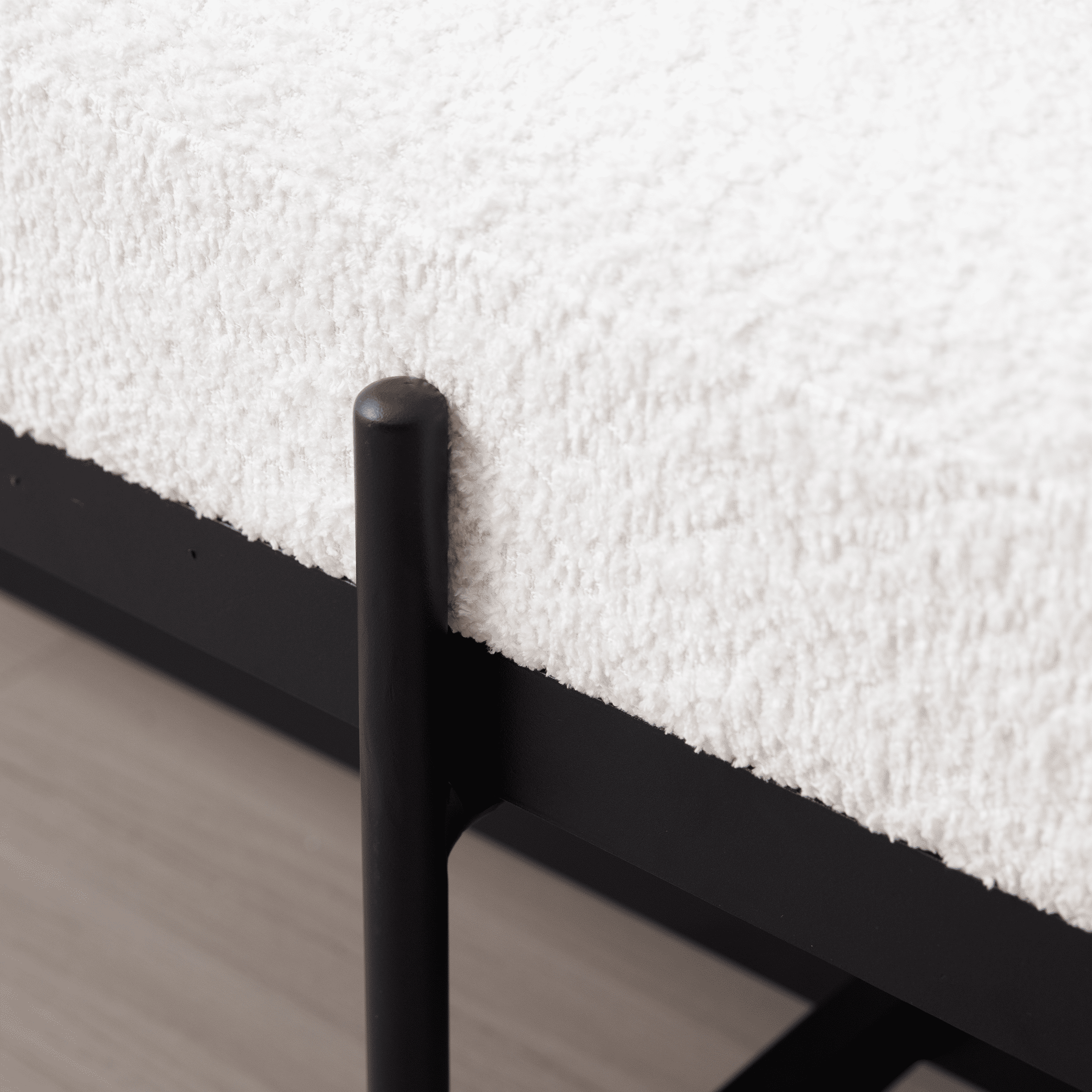 ROCITY 55" Modern Entryway Bench with Black Metal - 1012BH