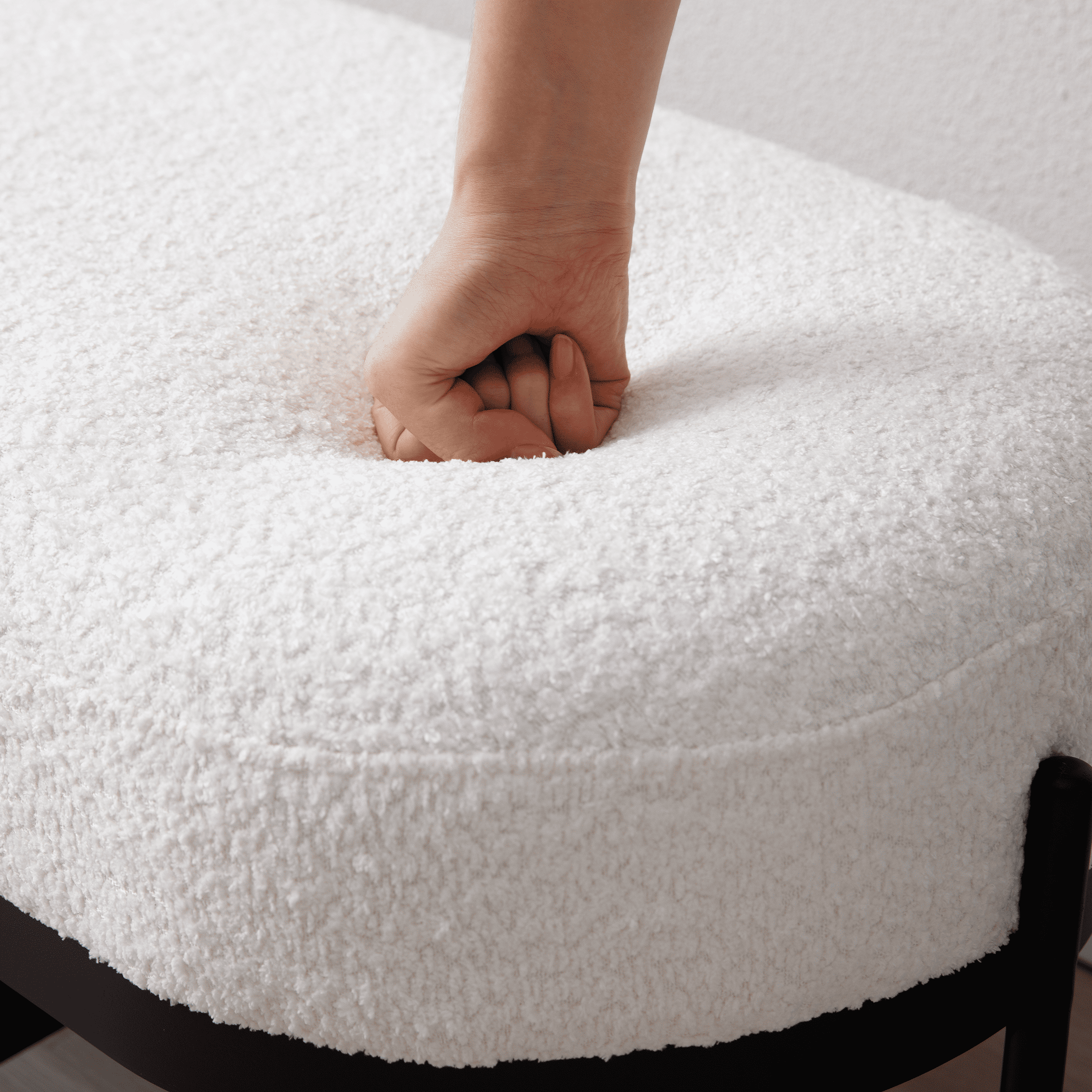 ROCITY 55" Modern Entryway Bench with Black Metal - 1012BH