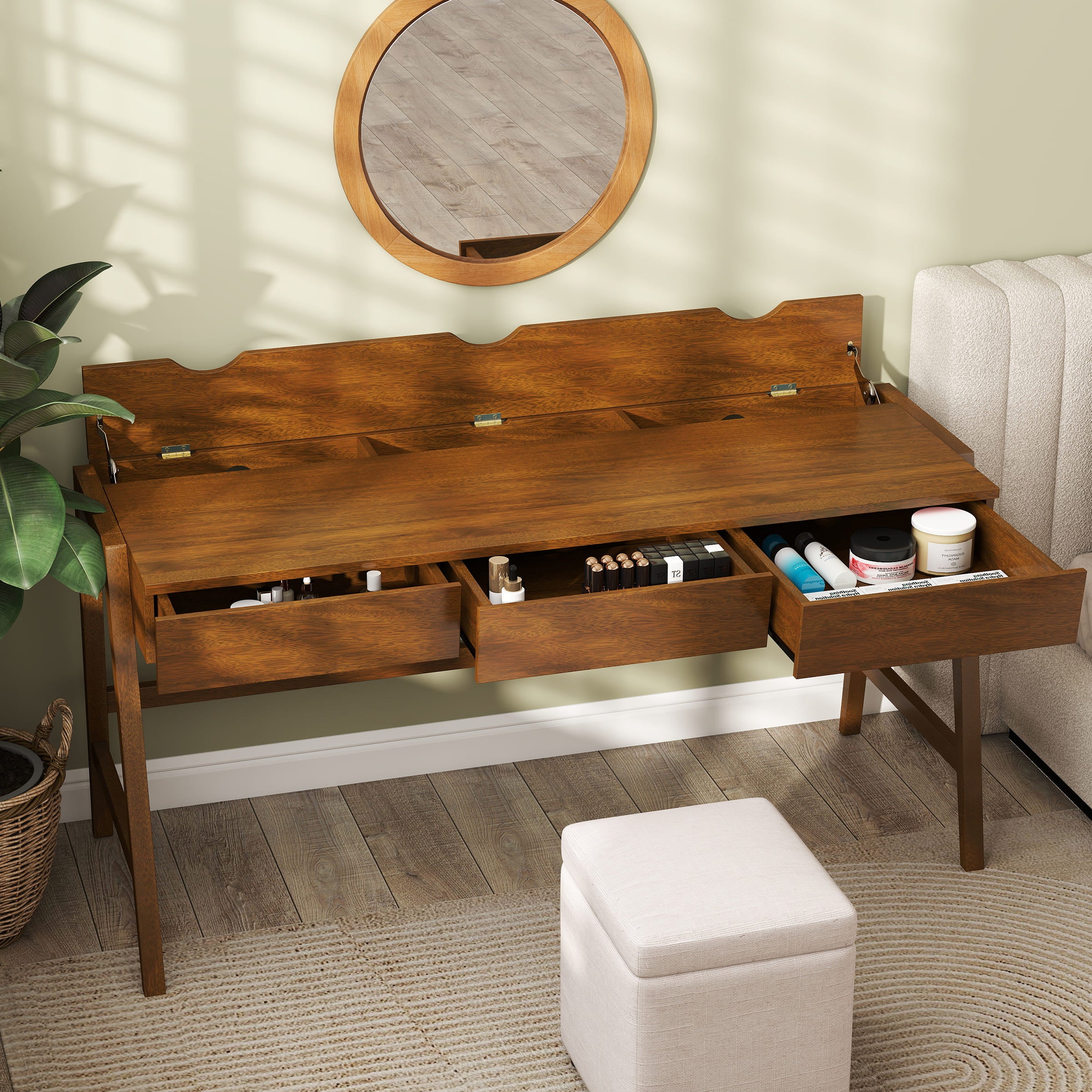 Janoray 59"L Wooden Writing Desk with 3 Drawers - 00006DK