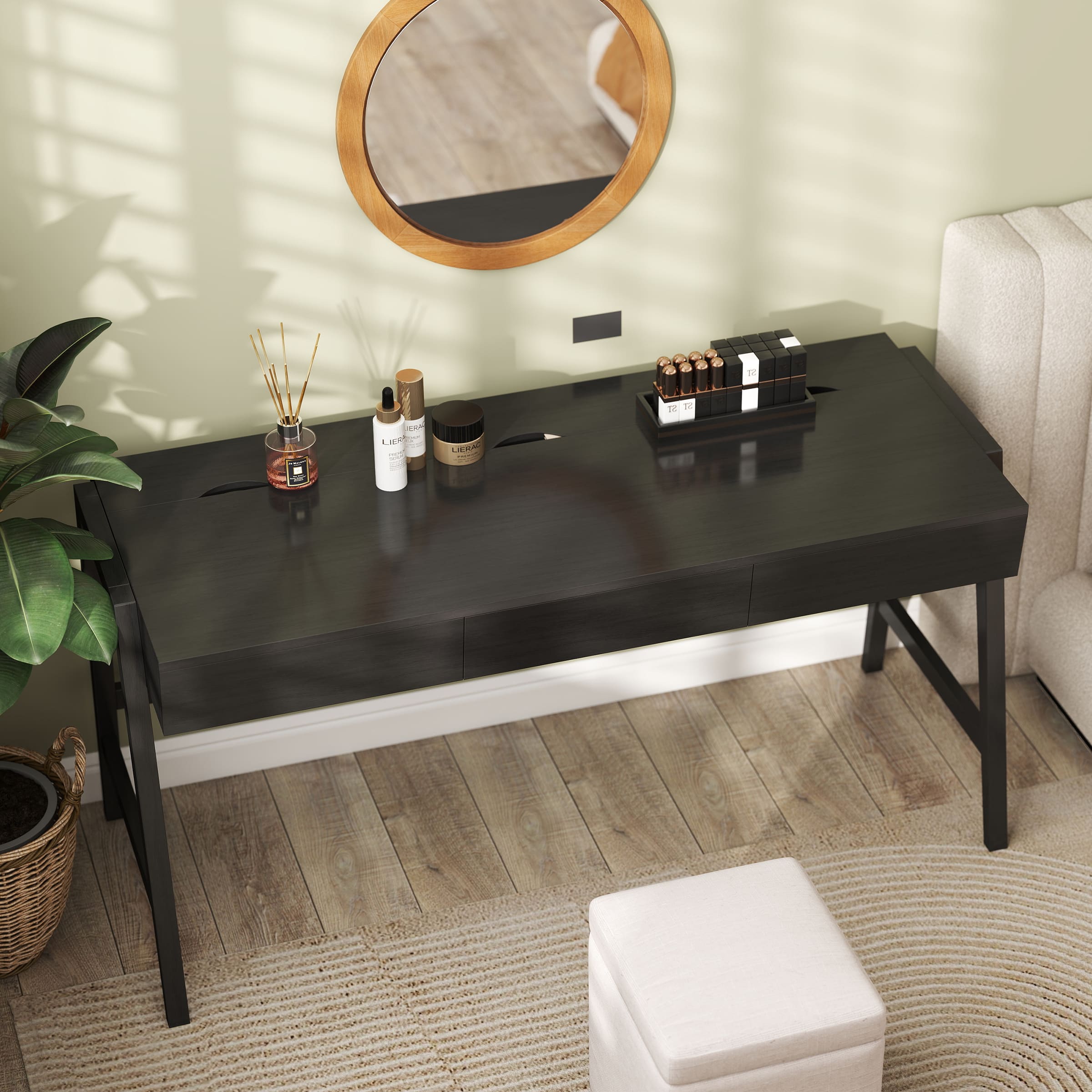 Janoray 59"L Wooden Writing Desk with 3 Drawers - 00006DK