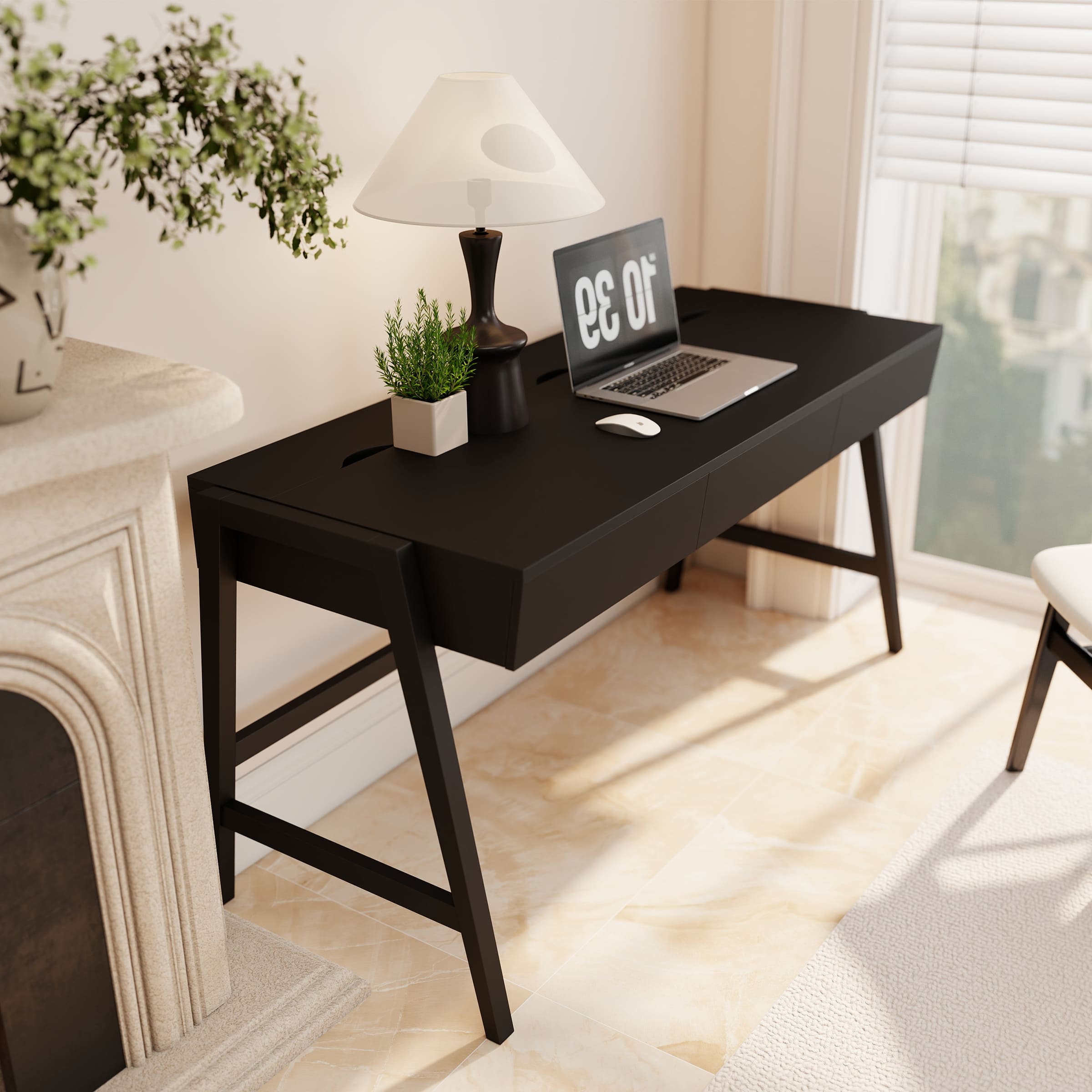 Janoray 59"L Wooden Writing Desk with 3 Drawers - 00006DK