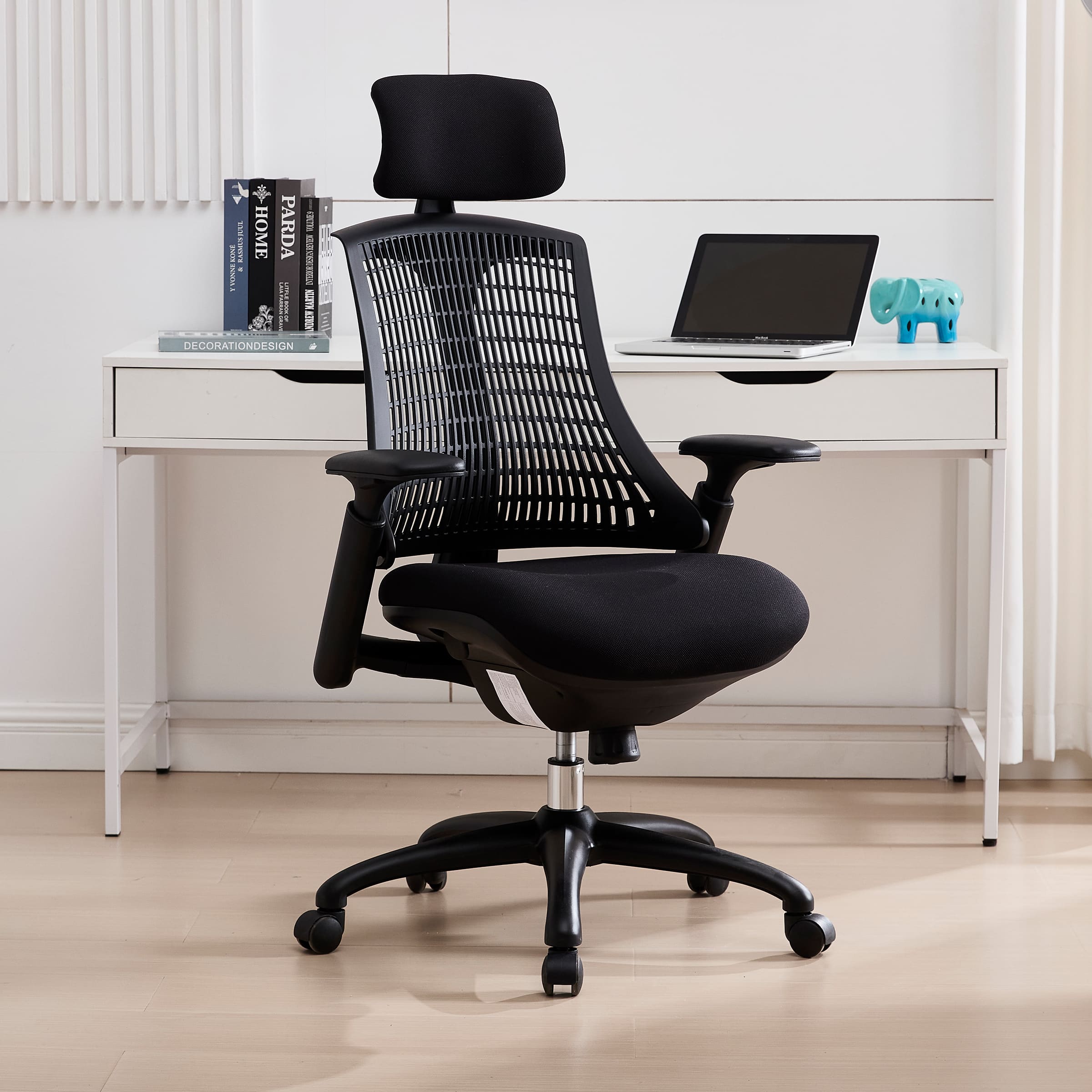 ROCITY Adjustable Office Chair with Wheels & Headrest - 4789OC
