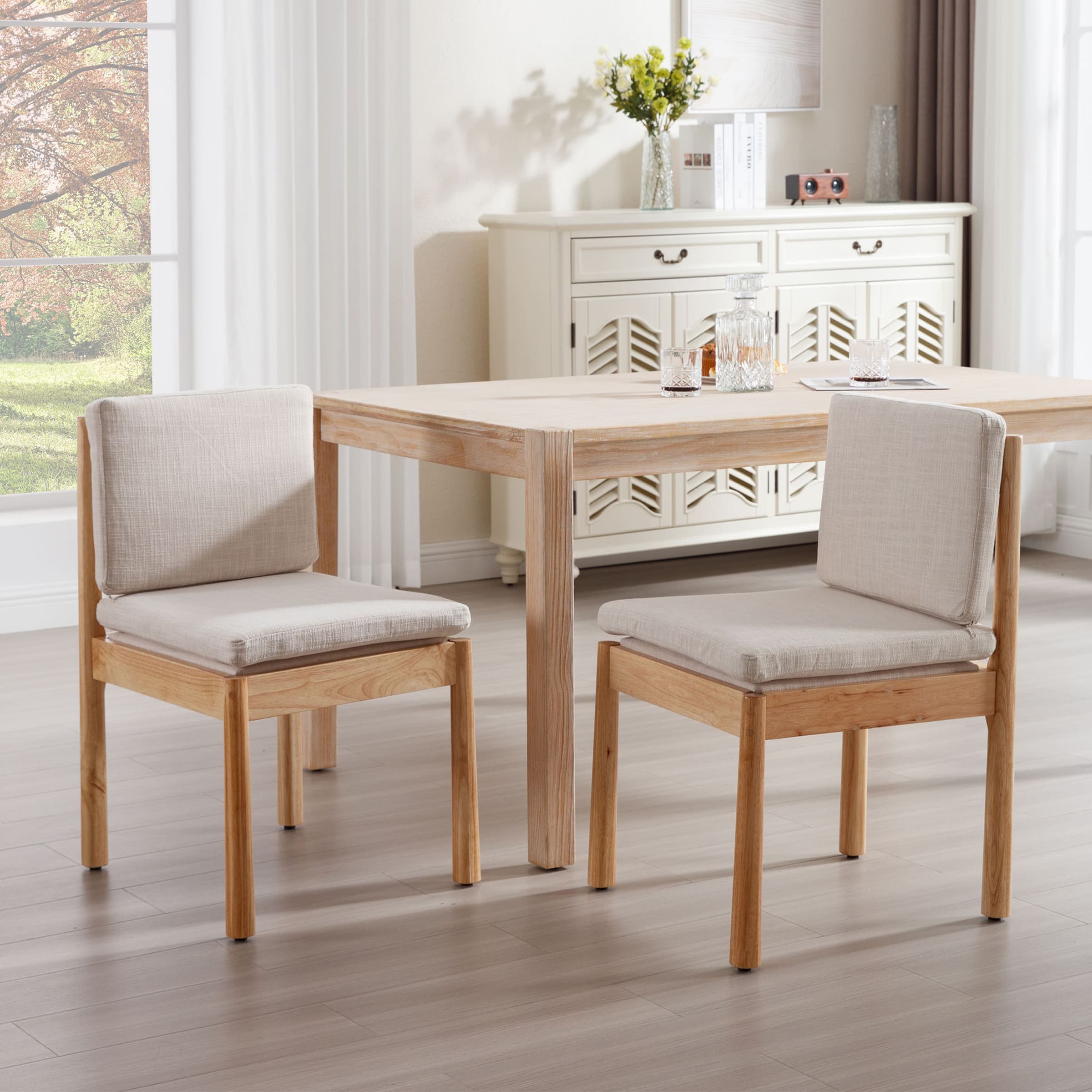 ROCITY Armless Wood Dining Chairs Set of 2 - 1965DC