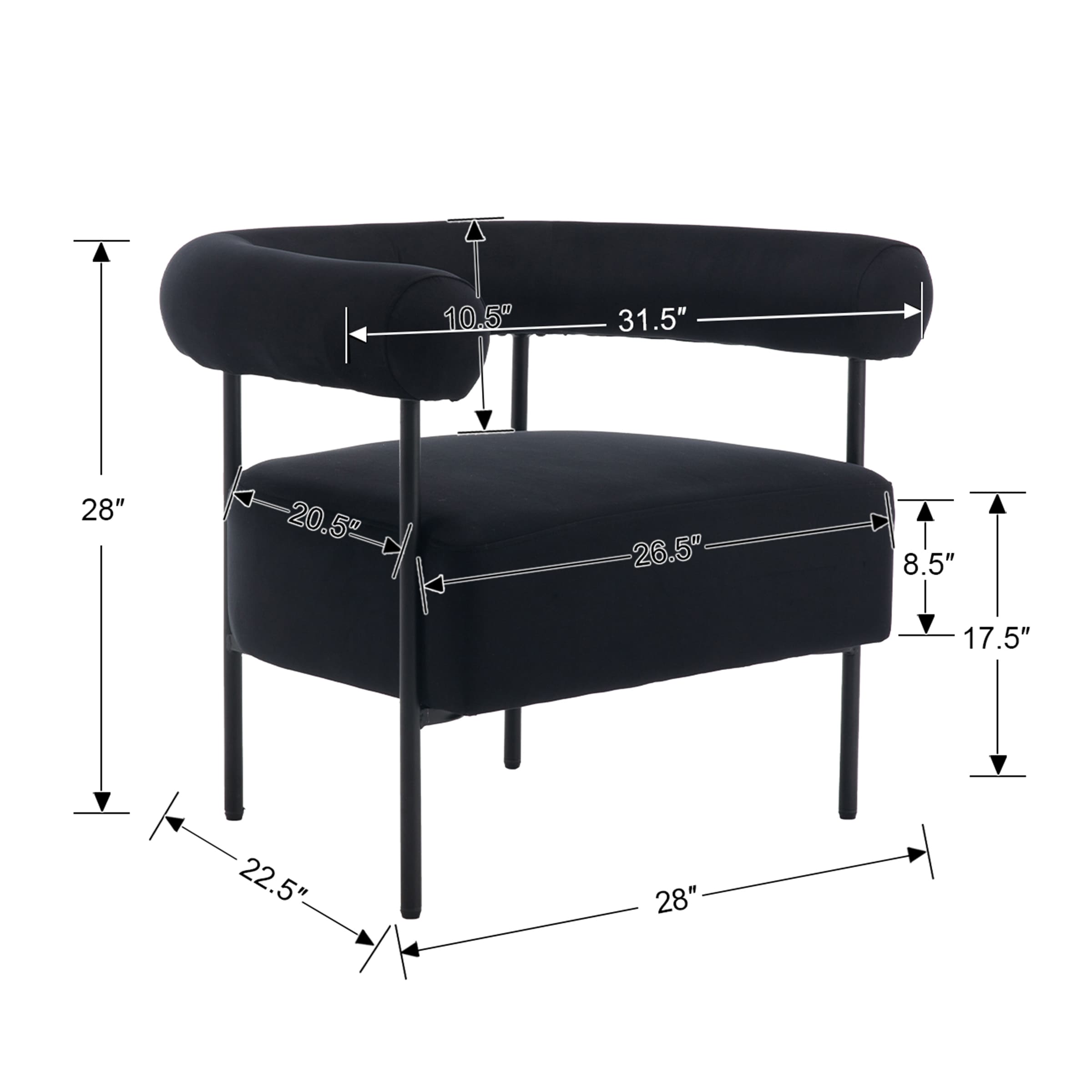 ROCITY C-shaped Back Accent Chair 1 PCS - 10080AC