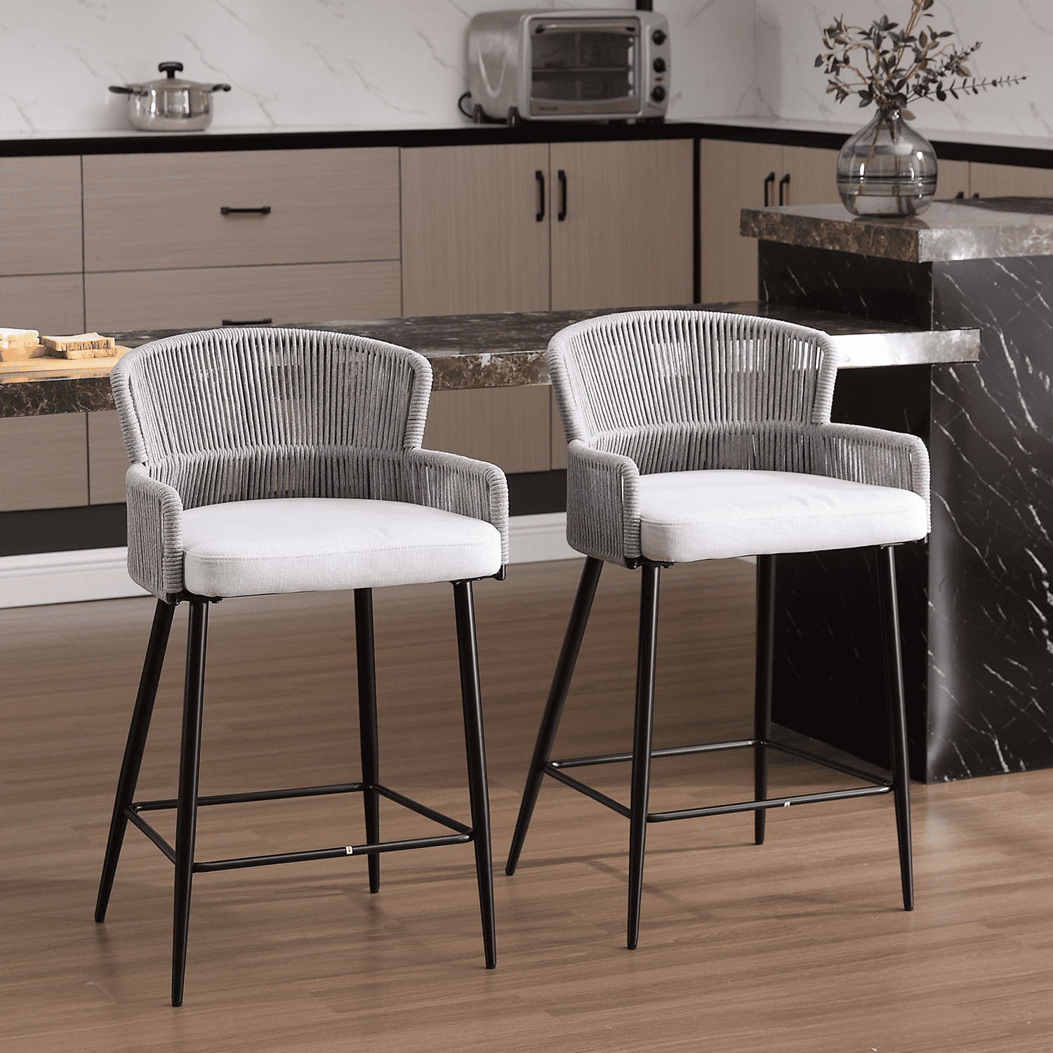 ROCITY 26"H Woven Counter Stools Set of 2 - 24510CS