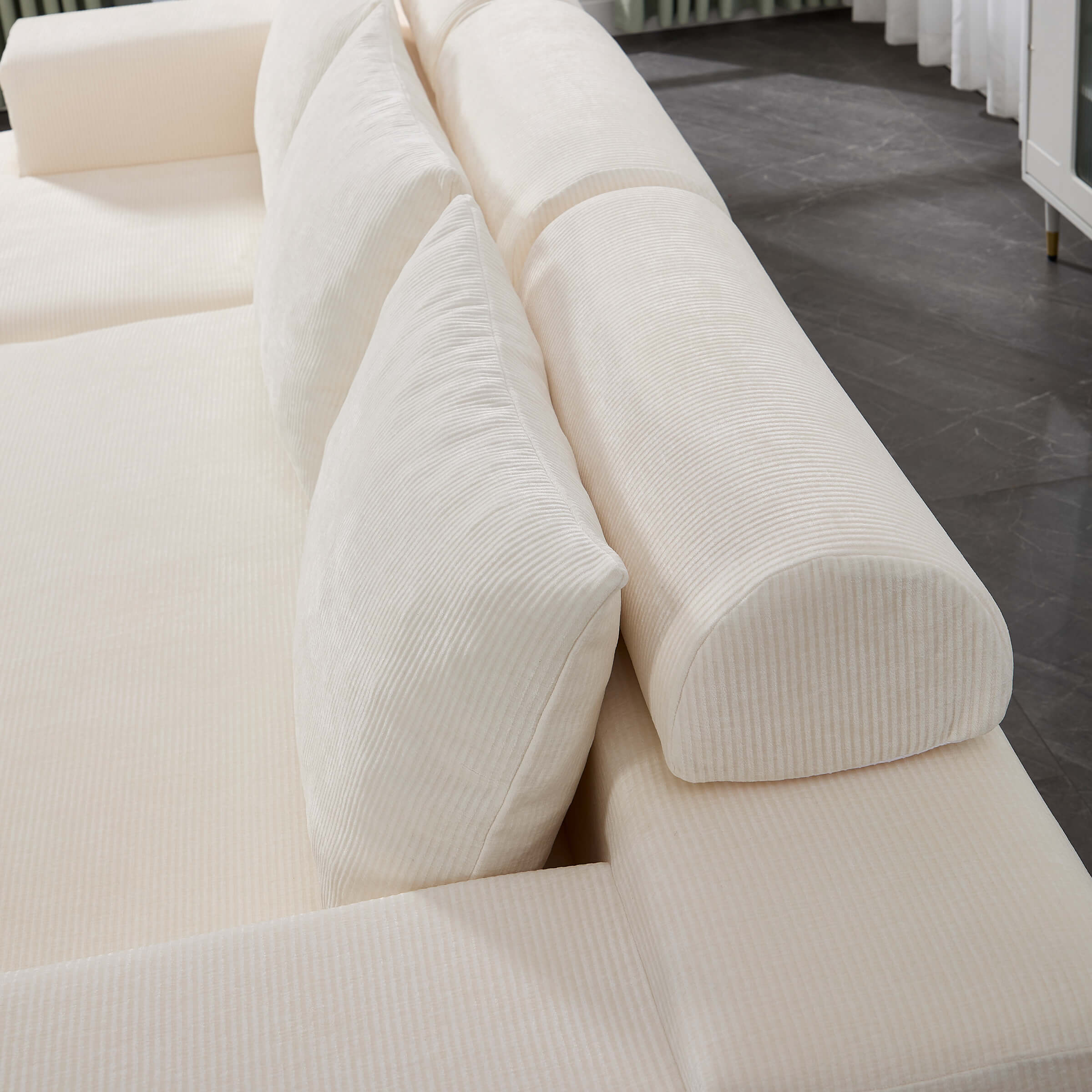 ROCITY Chenille Cloud Couch L-Shaped Sofa with Left Chaise - XXX20SF