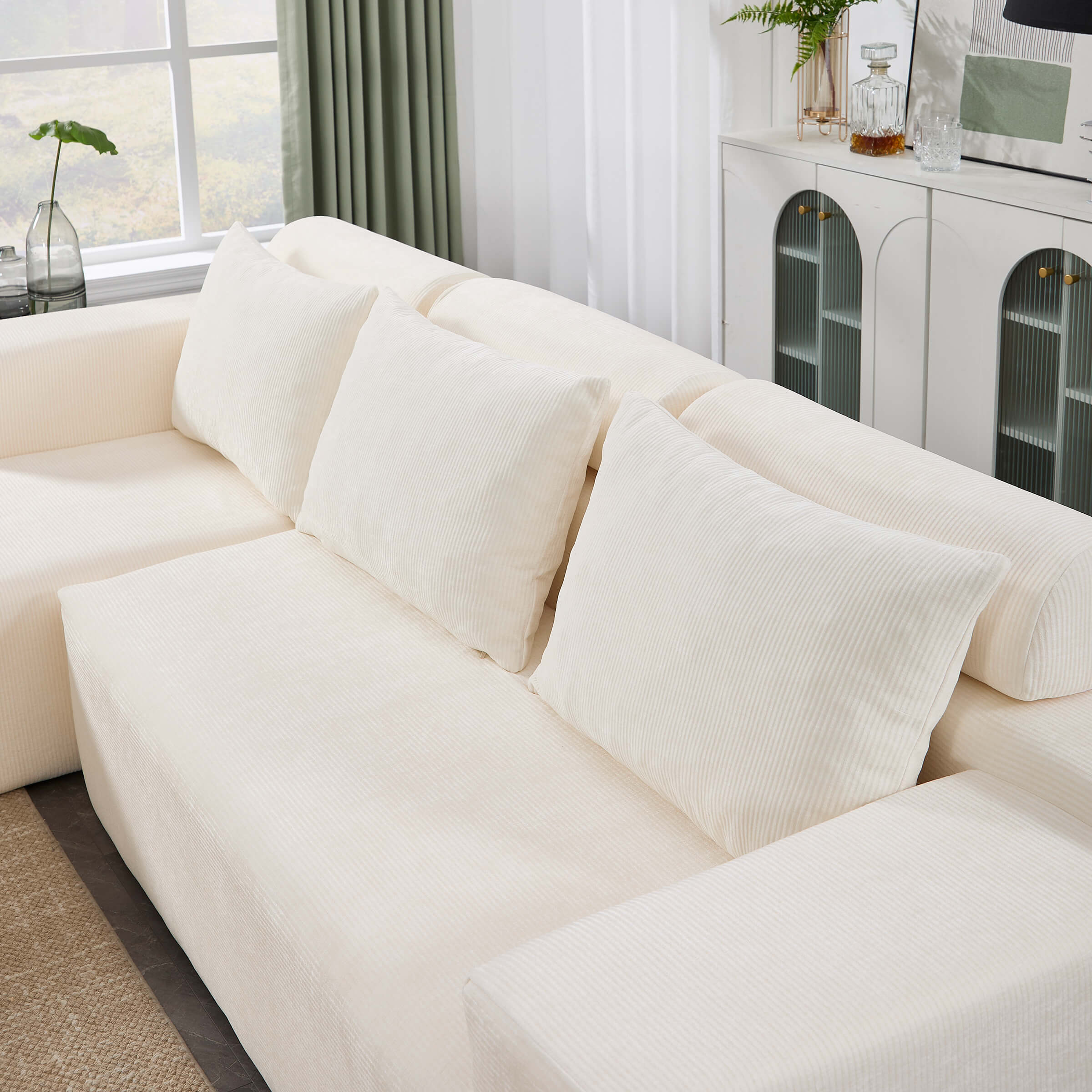 ROCITY Chenille Cloud Couch L-Shaped Sofa with Left Chaise - XXX20SF