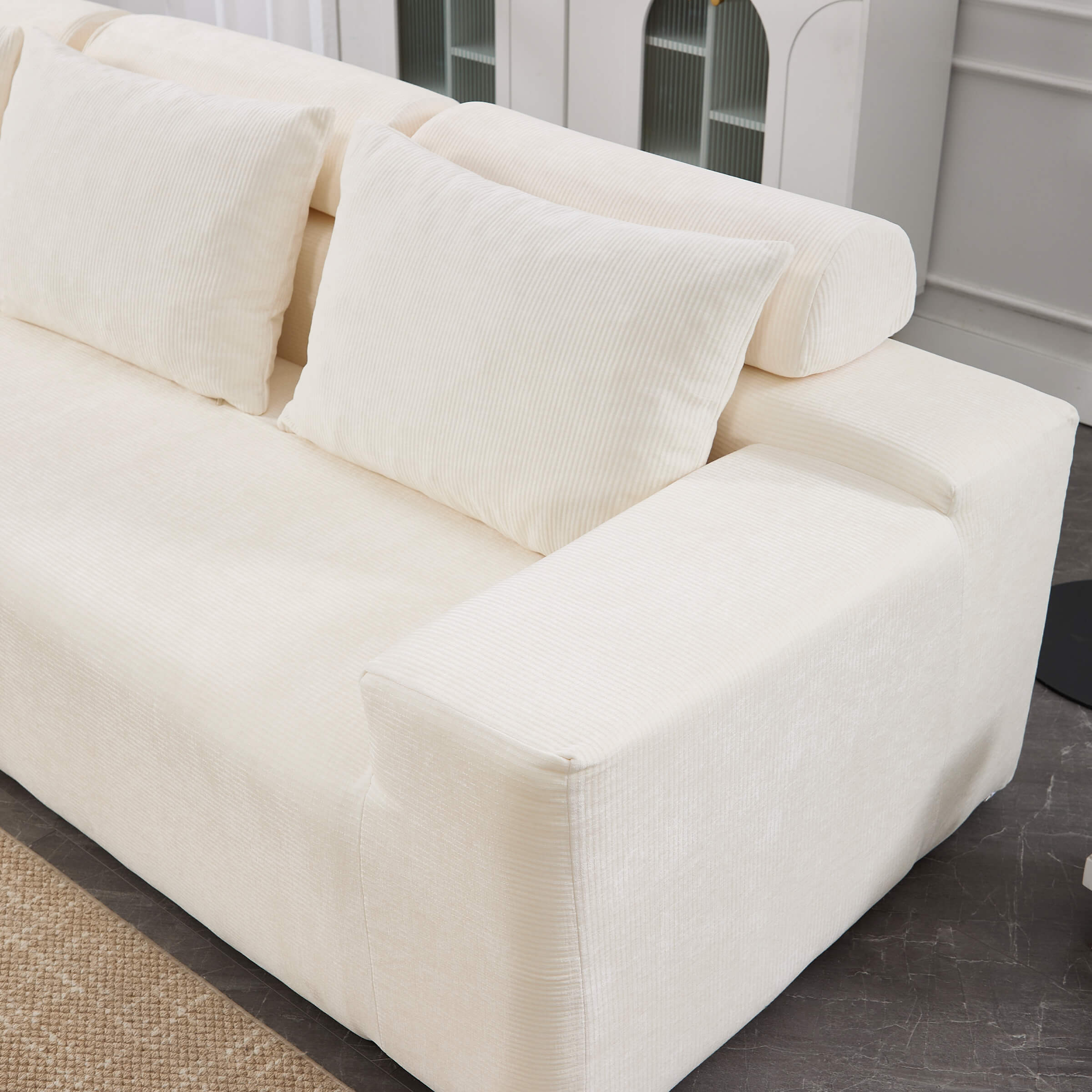 ROCITY Chenille Cloud Couch L-Shaped Sofa with Left Chaise - XXX20SF