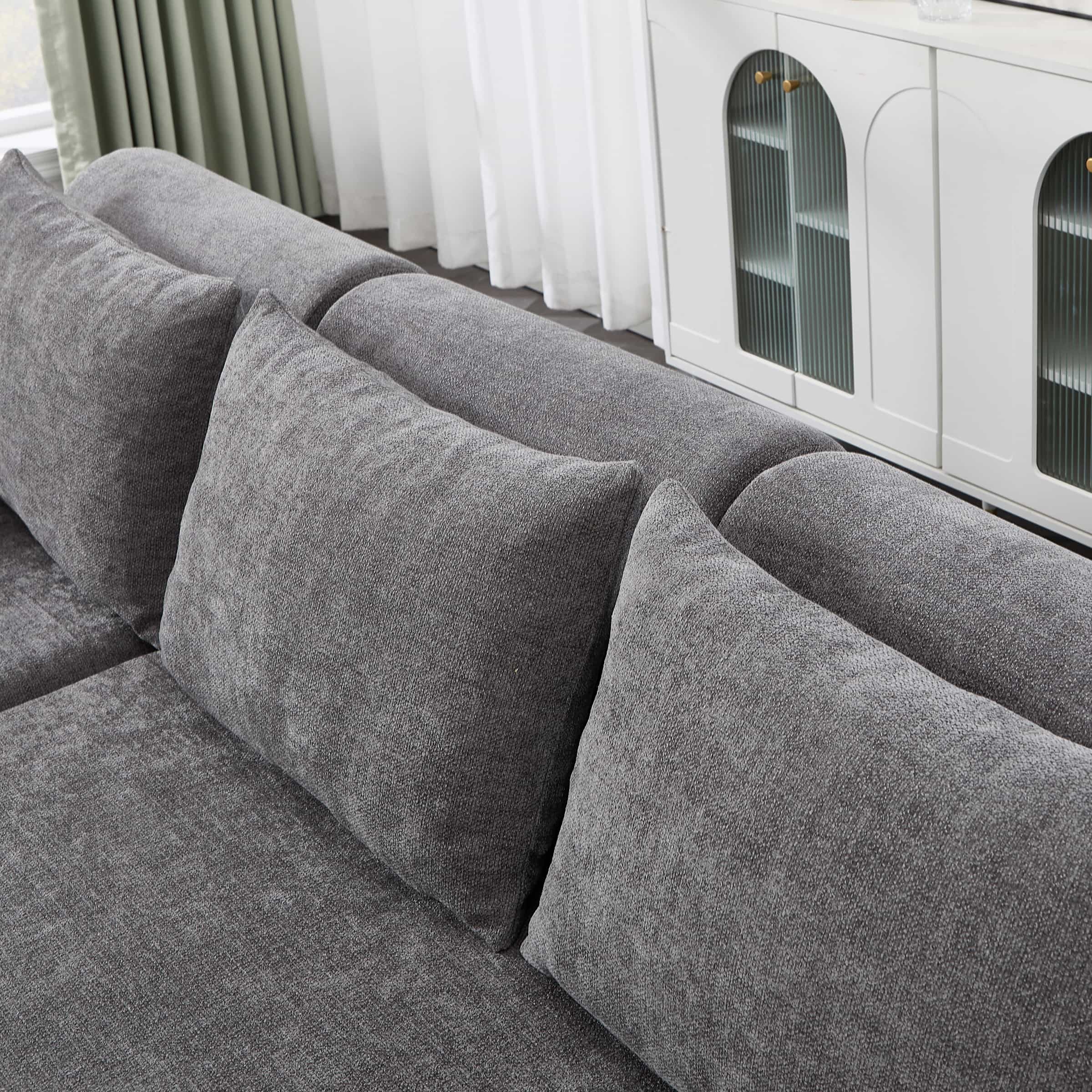 ROCITY Chenille Cloud Couch L-Shaped Sofa with Left Chaise - XXX20SF