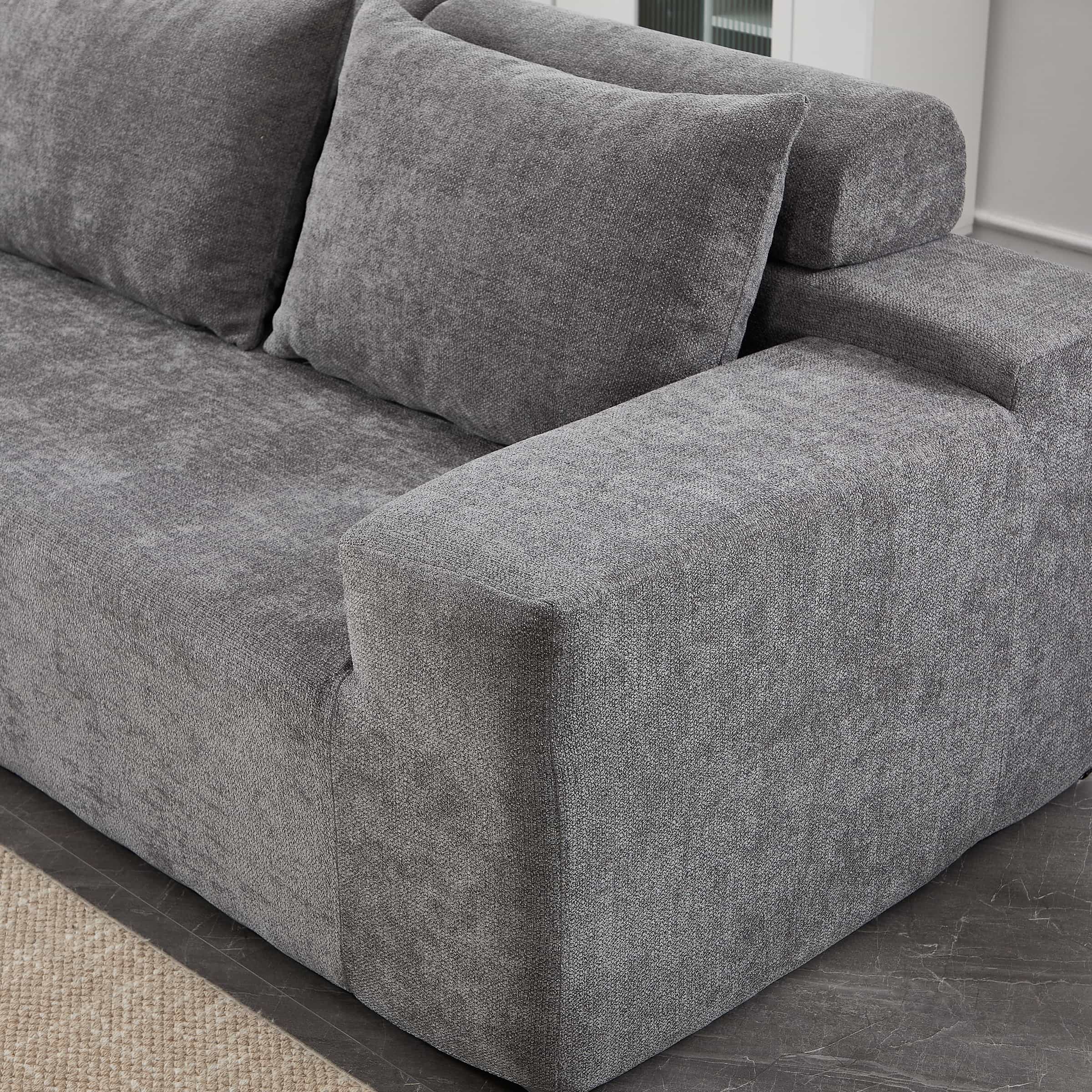 ROCITY Chenille Cloud Couch L-Shaped Sofa with Left Chaise - XXX20SF