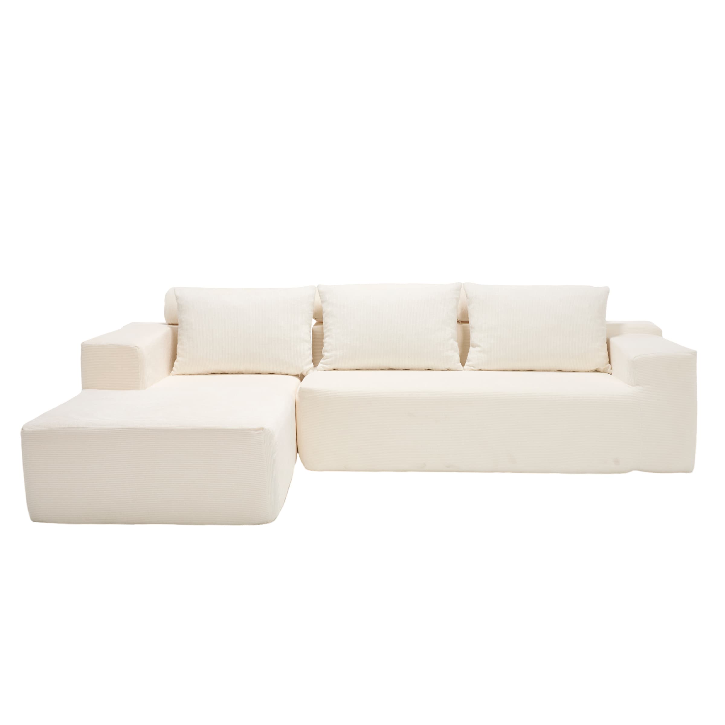 ROCITY Chenille Cloud Couch L-Shaped Sofa with Left Chaise - XXX20SF