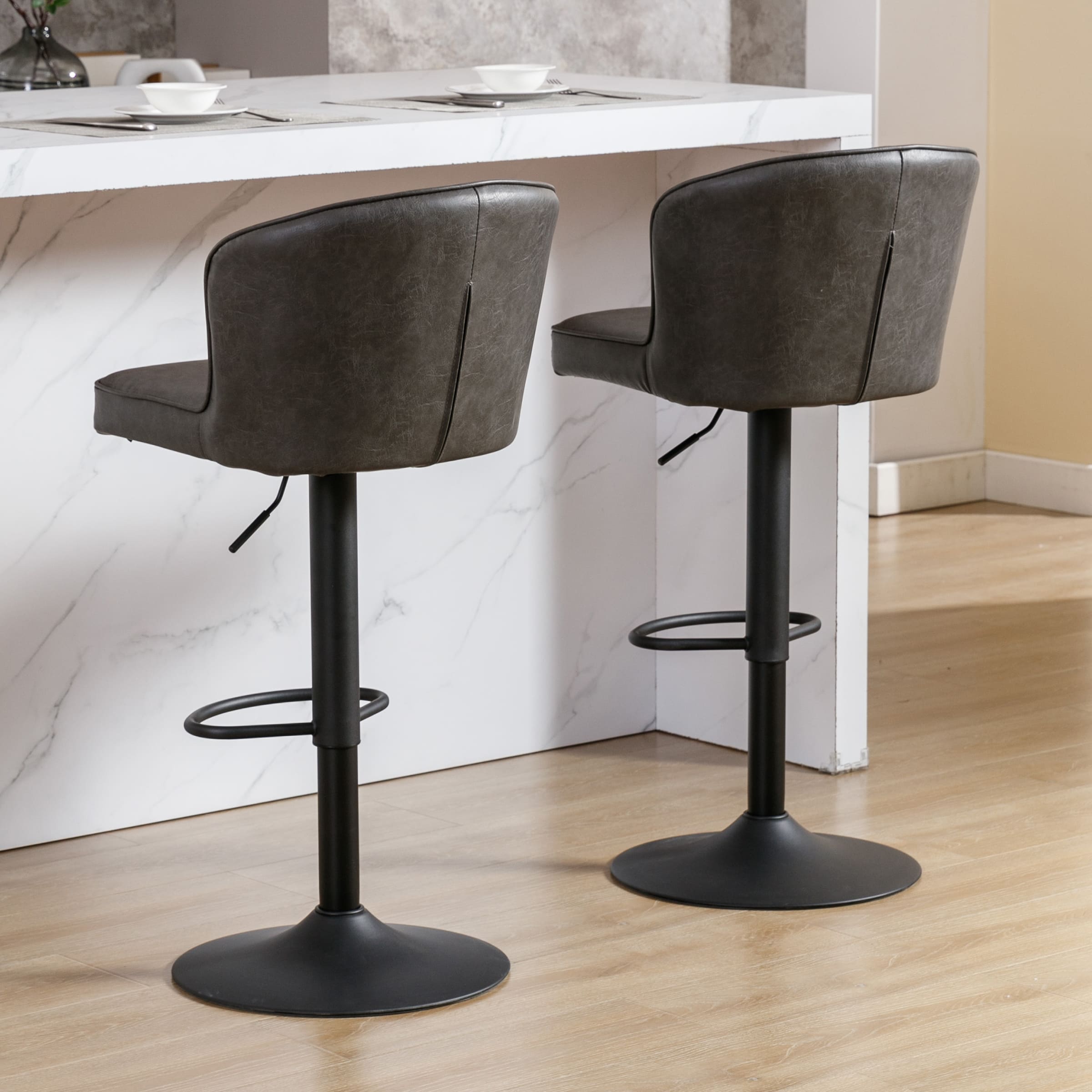 ROCITY Curved Back Counter Stools Set of 2 - 8684CS