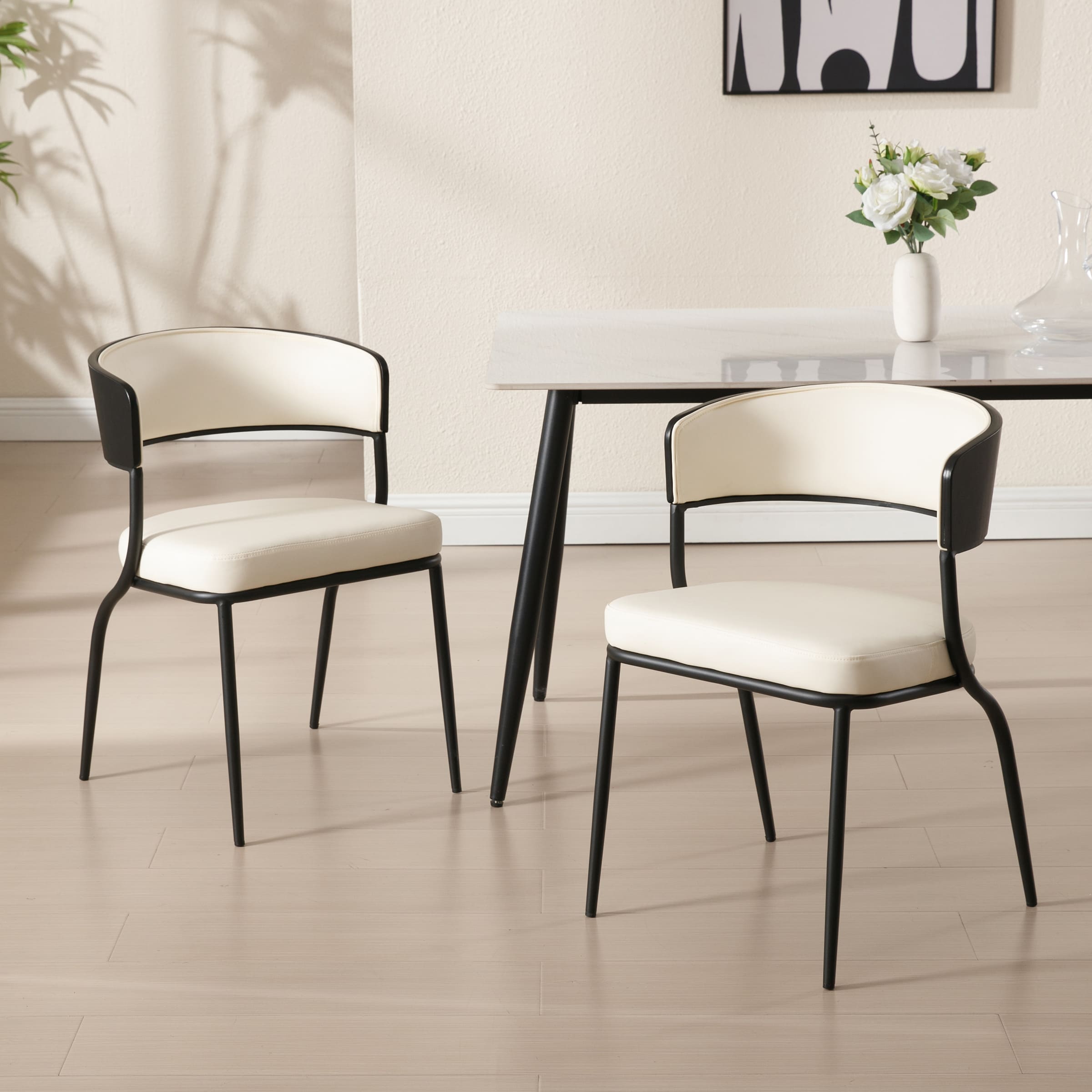 ROCITY Curved Back Dining Chairs Set of 2 - 6316DC