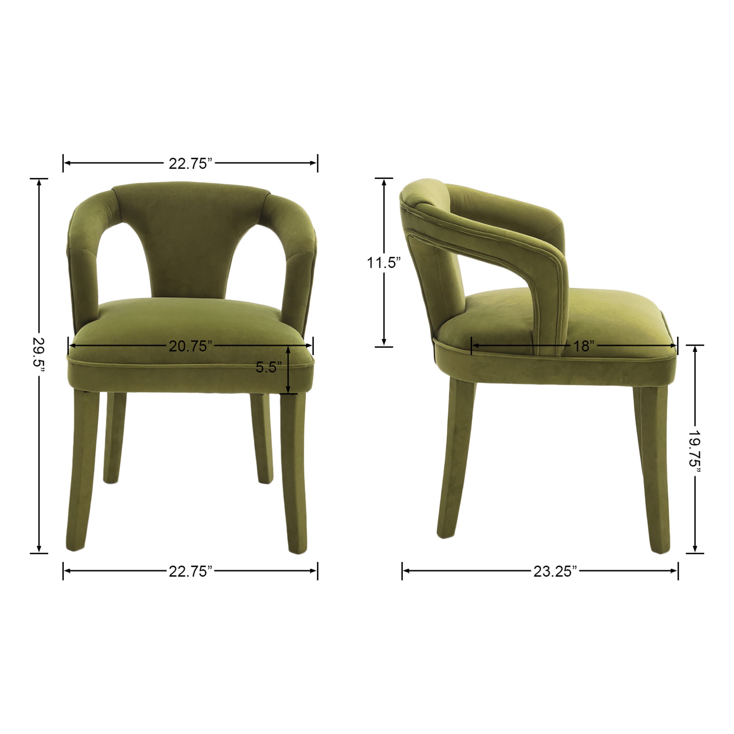 ZH4YOU Barrel Back Dining Room Chairs Set of 2 - 10030DC